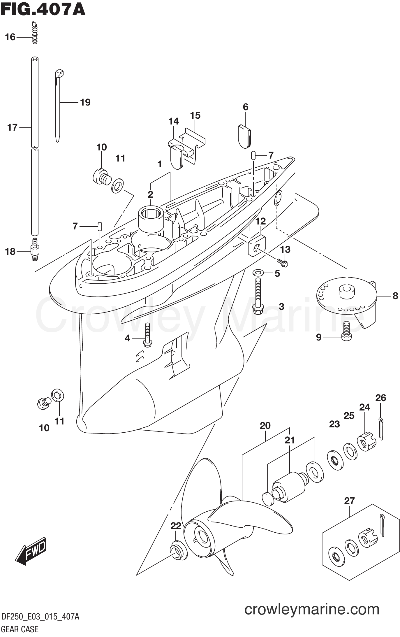 Suzuki Marine DF200Z 51001~ - GEAR CASE (DF200T E03)