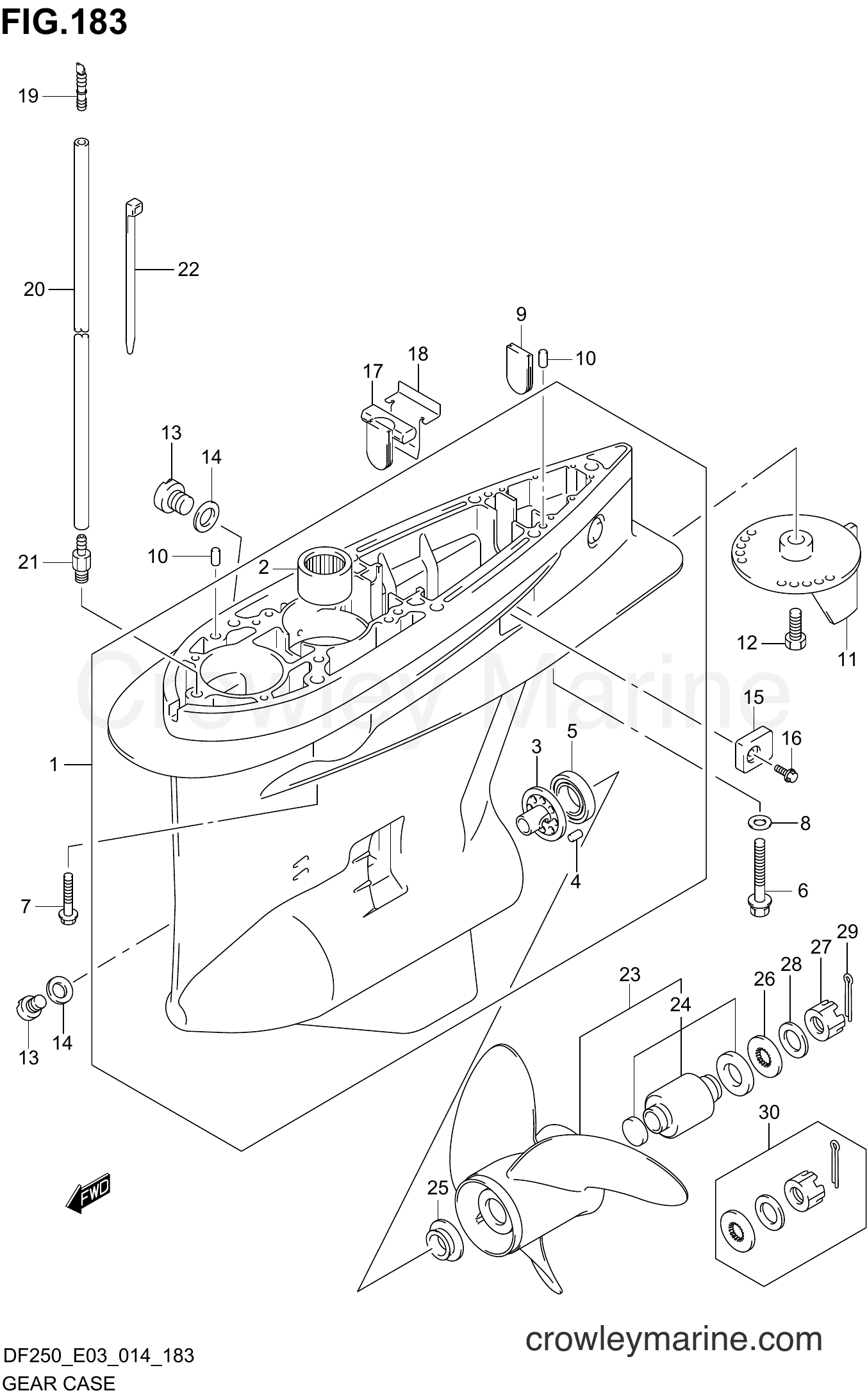 Suzuki Marine DF225 410001~ - GEAR CASE (DF200Z E03)