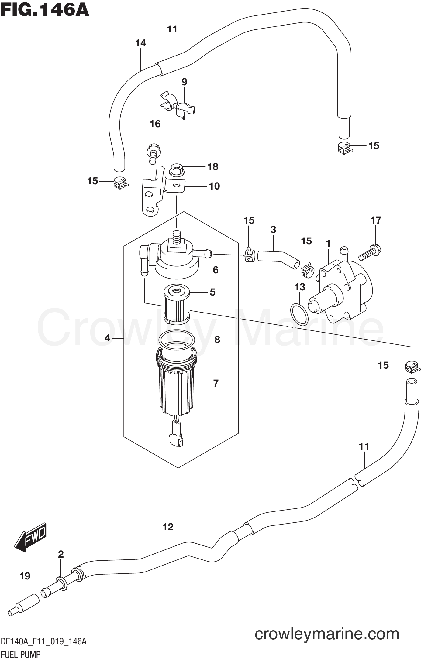 Suzuki Marine DF140AT 910001~ - FUEL PUMP