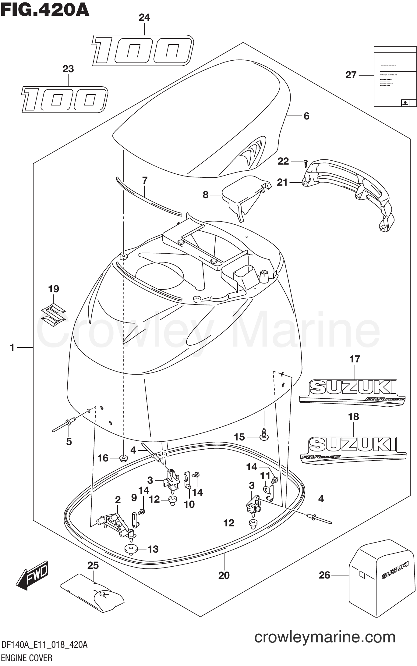 Suzuki Marine DF100AT 810001~ - ENGINE COVER (DF100AT)