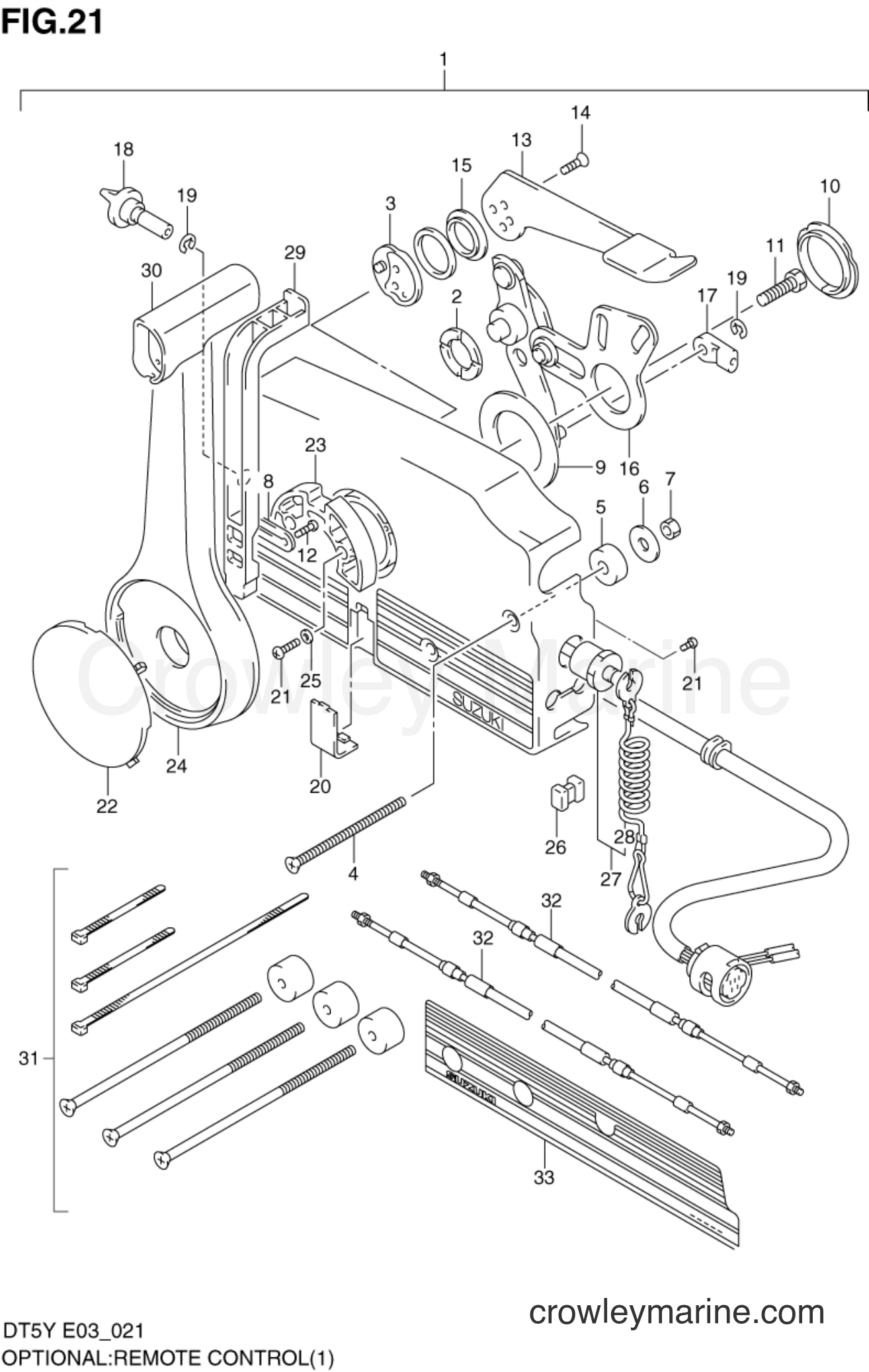 Suzuki Marine DT5Y - OPTIONAL : REMOTE CONTROL (1)