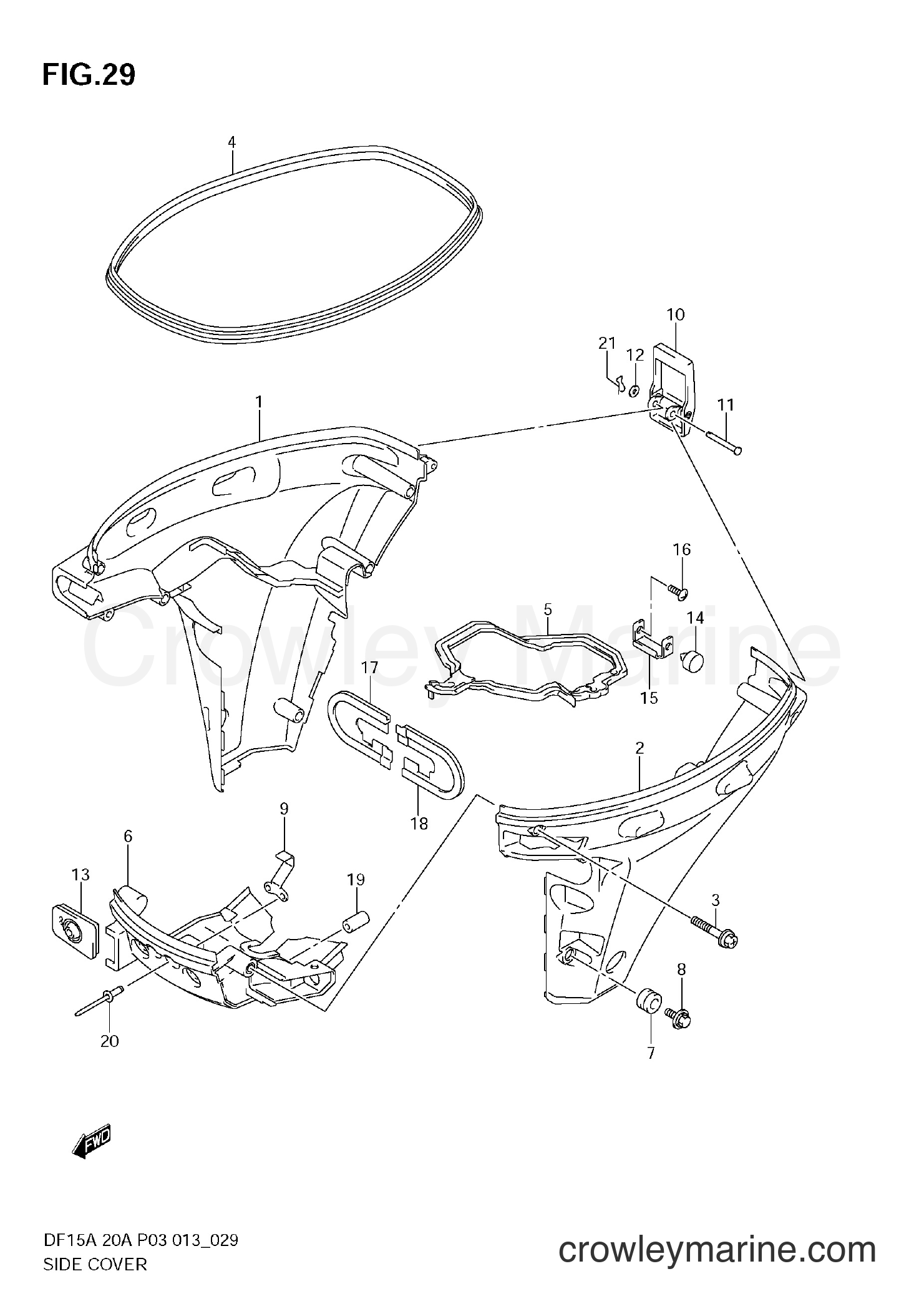 Suzuki Marine DF20A 02002F-310001~ - SIDE COVER