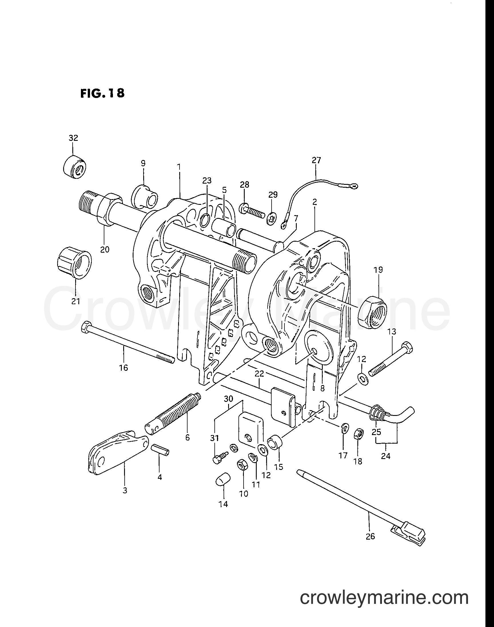 Suzuki Marine DT25C - Clamp Bracket (Model:93)