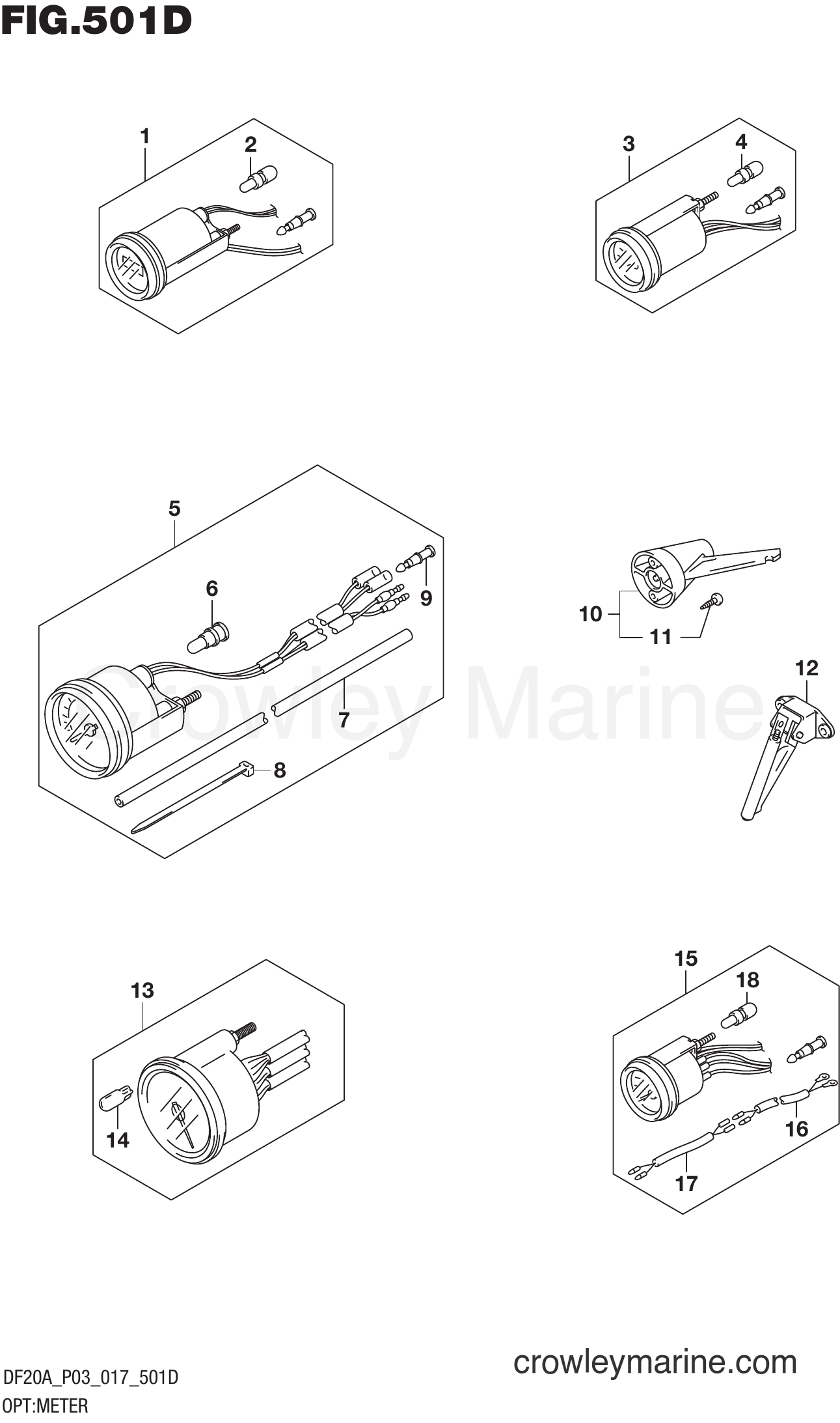 Suzuki Marine DF9.9BR 710001~ - OPT:METER (DF20AT P03)