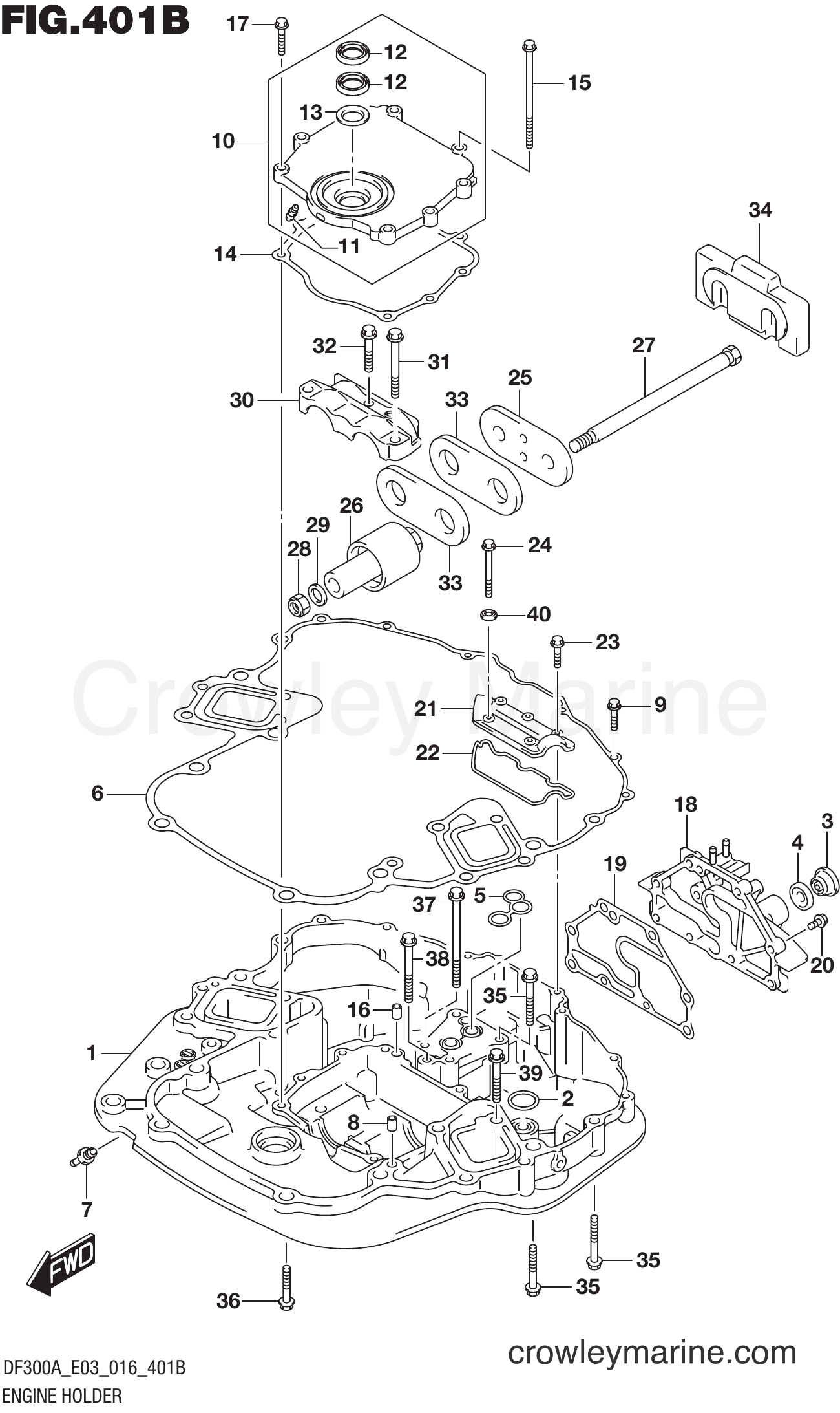 Suzuki Marine DF300AP 610001~ - ENGINE HOLDER (DF250A E03)