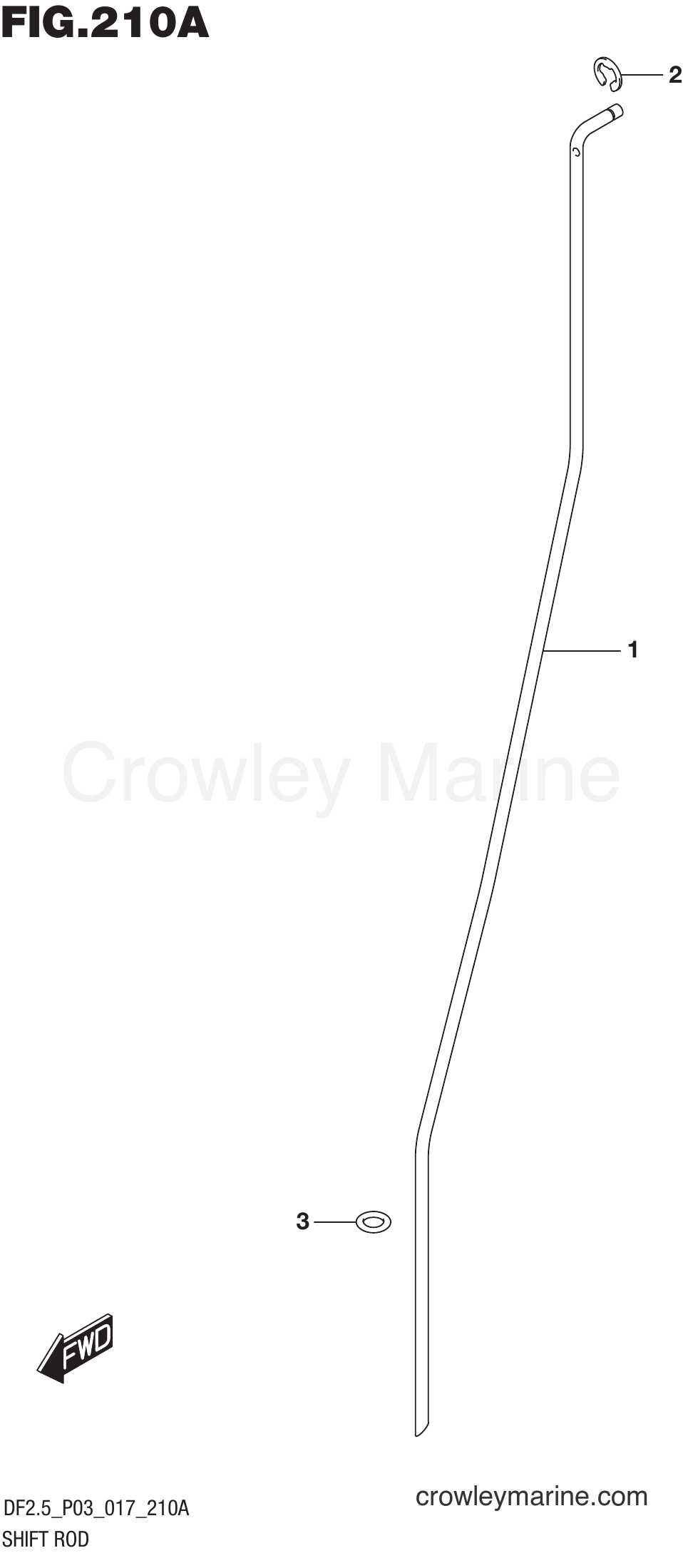 Suzuki Marine DF2.5 00252F-710001~ - SHIFT ROD