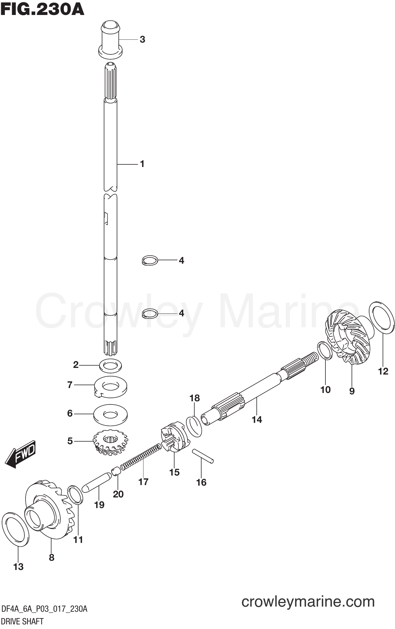 Suzuki Marine DF4A 710001~ - DRIVE SHAFT