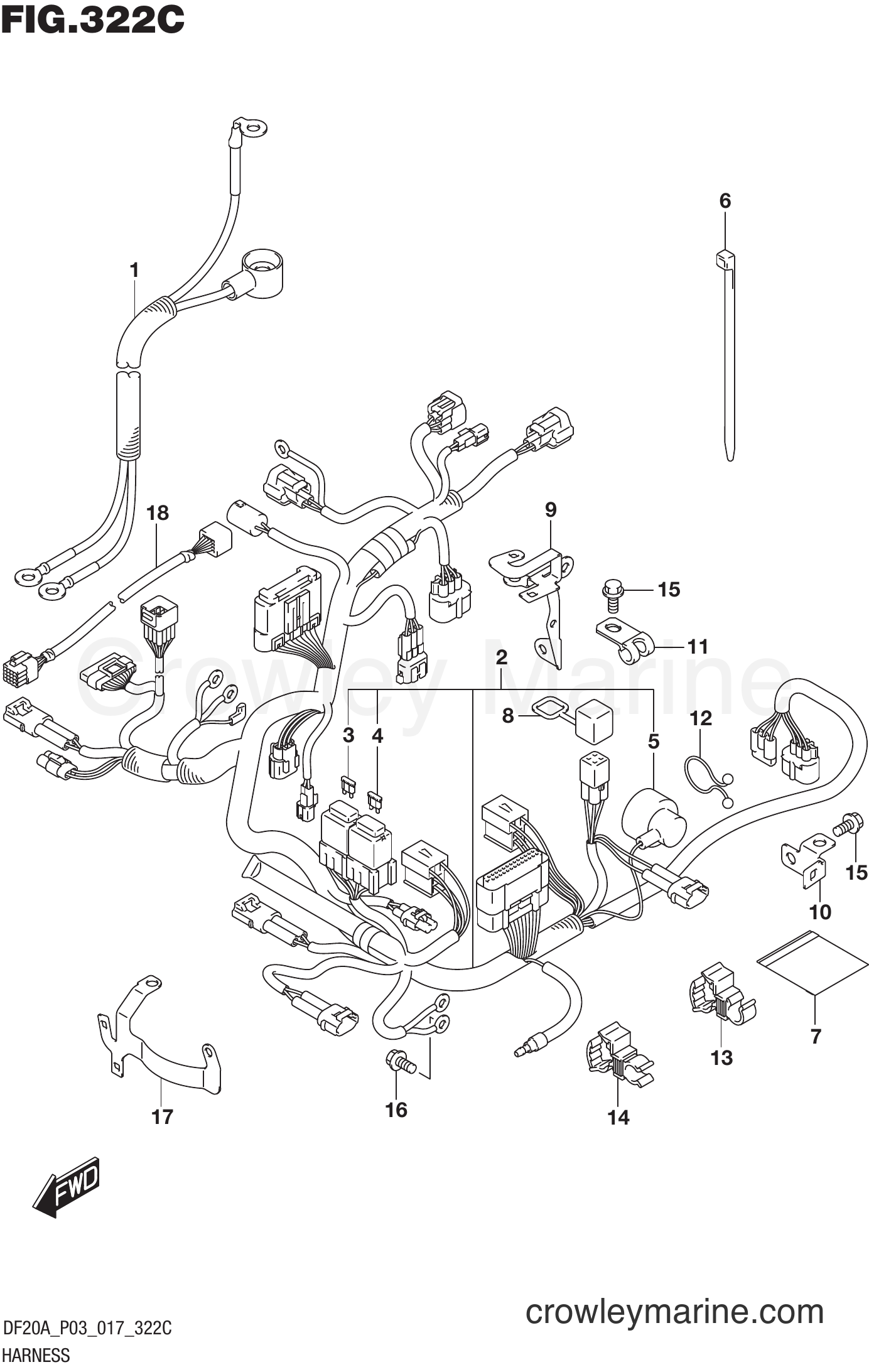 Suzuki Marine DF15A 710001~ - HARNESS (DF9.9BT P03)