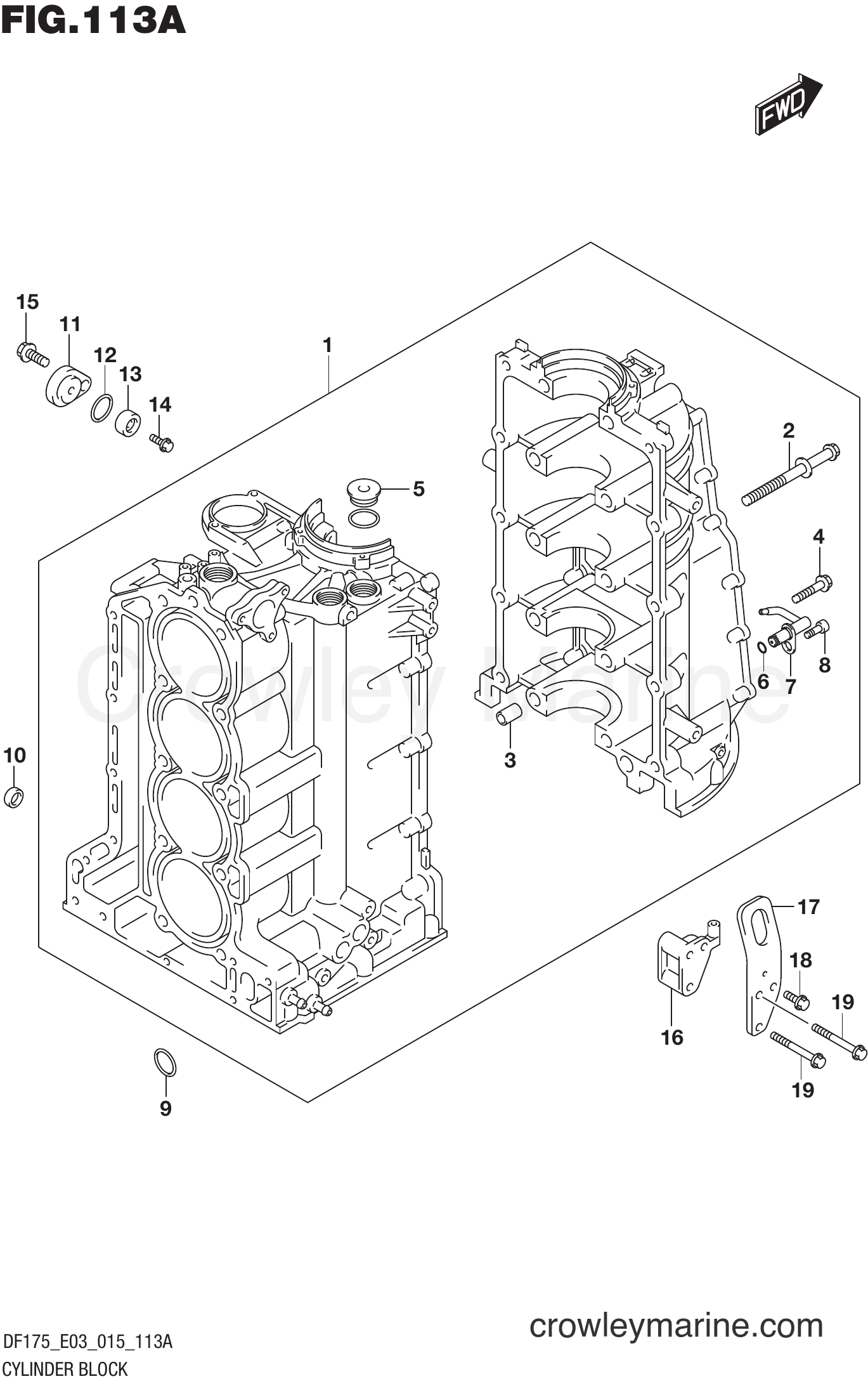 Suzuki Marine DF175ZG 51001~ - CYLINDER BLOCK