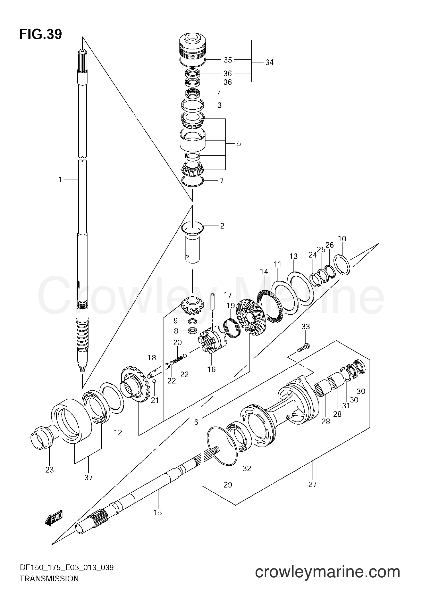 Suzuki Marine DF150 310001~ - TRANSMISSION (DF175Z E3)