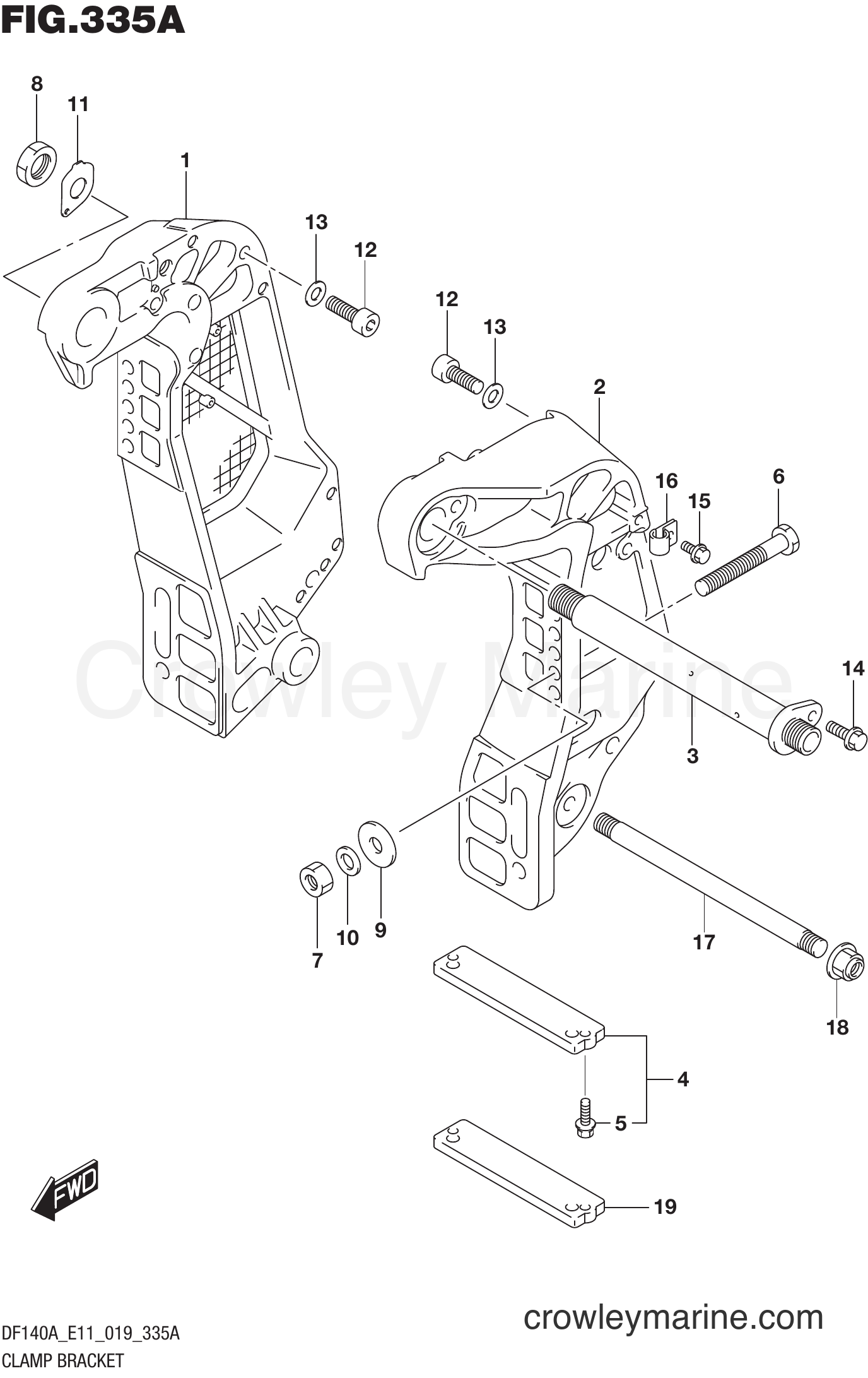 Suzuki Marine DF100AT 910001~ - CLAMP BRACKET (DF100AT E11)