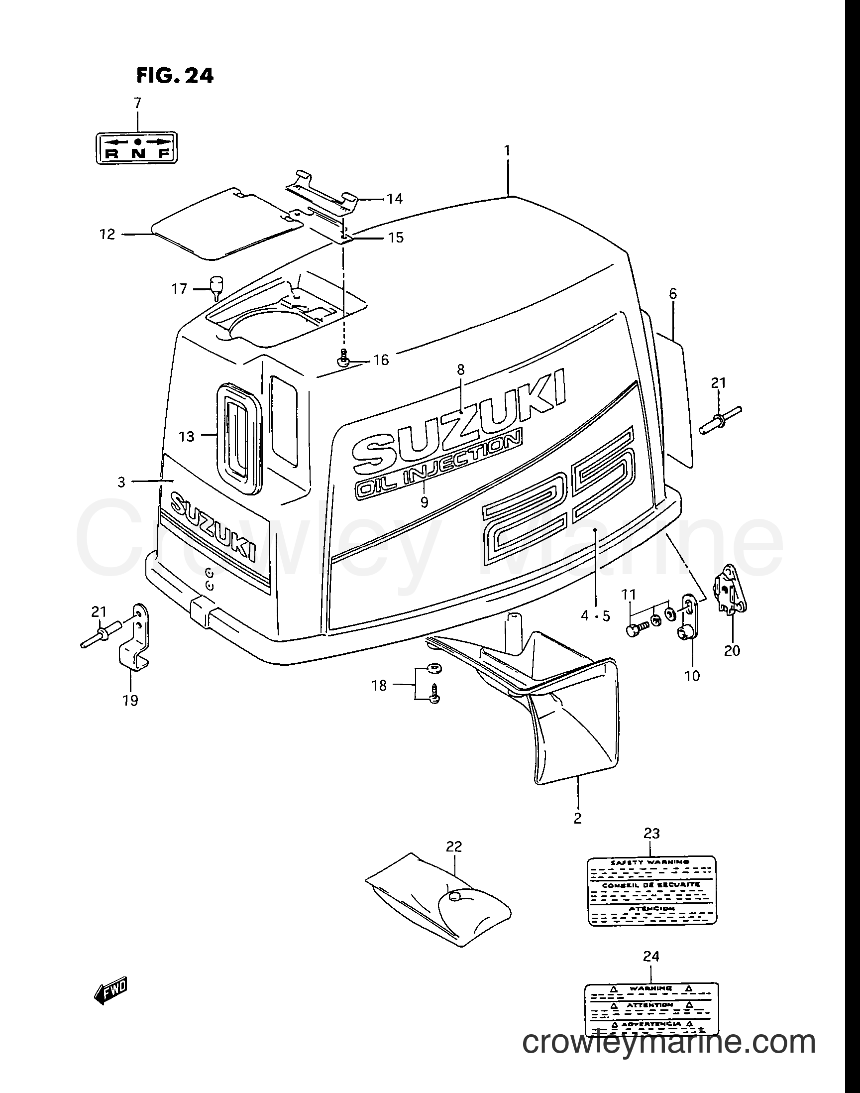 Suzuki Marine DT30C - Engine Cover (Model:89-93/DT25C)