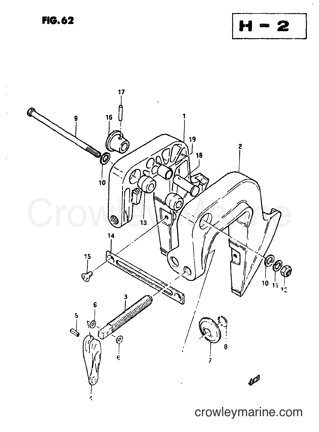 Suzuki Marine DT5 - CLAMP BRACKET