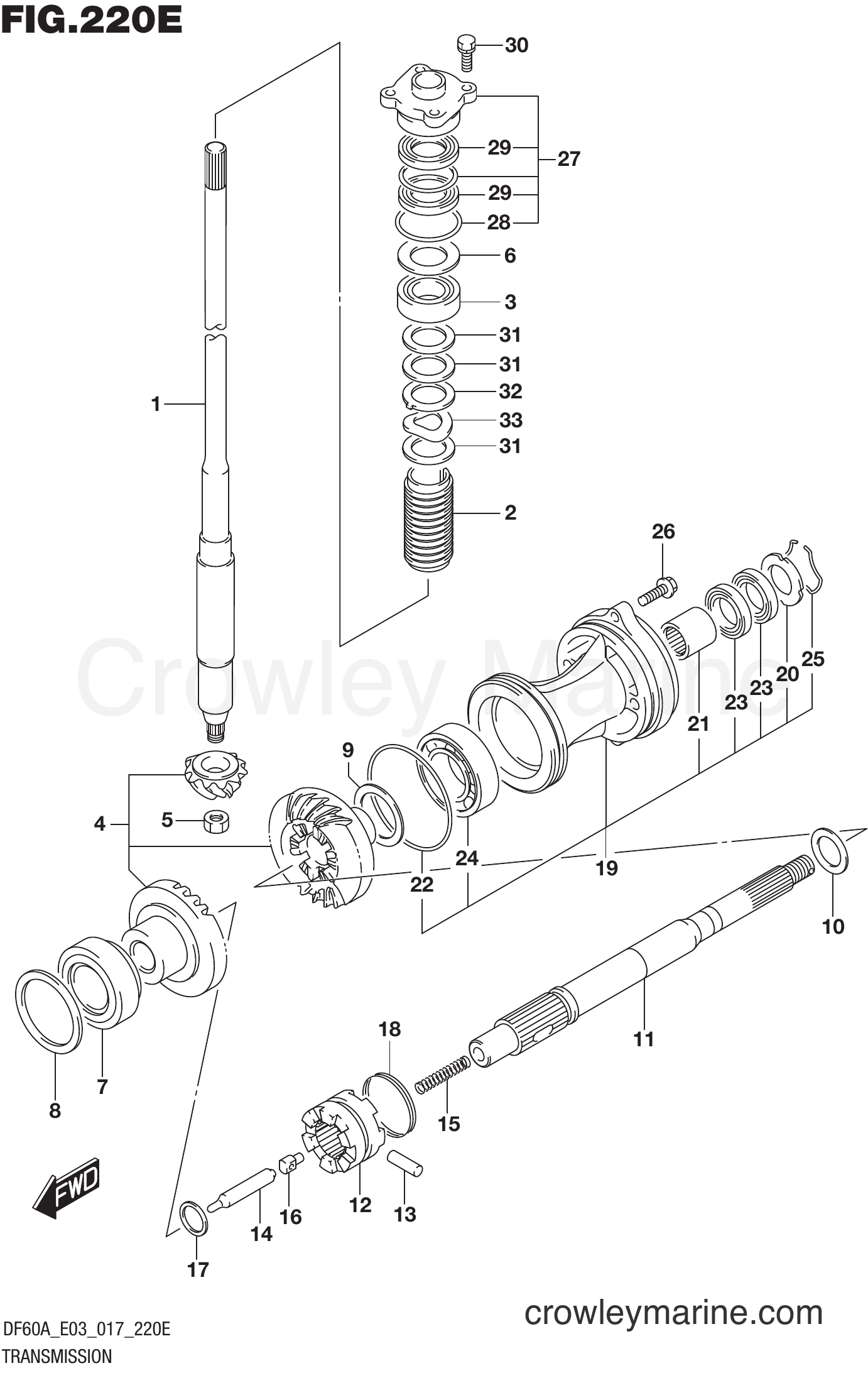Suzuki Marine DF40A 710001~ - TRANSMISSION (DF60AVT E03)