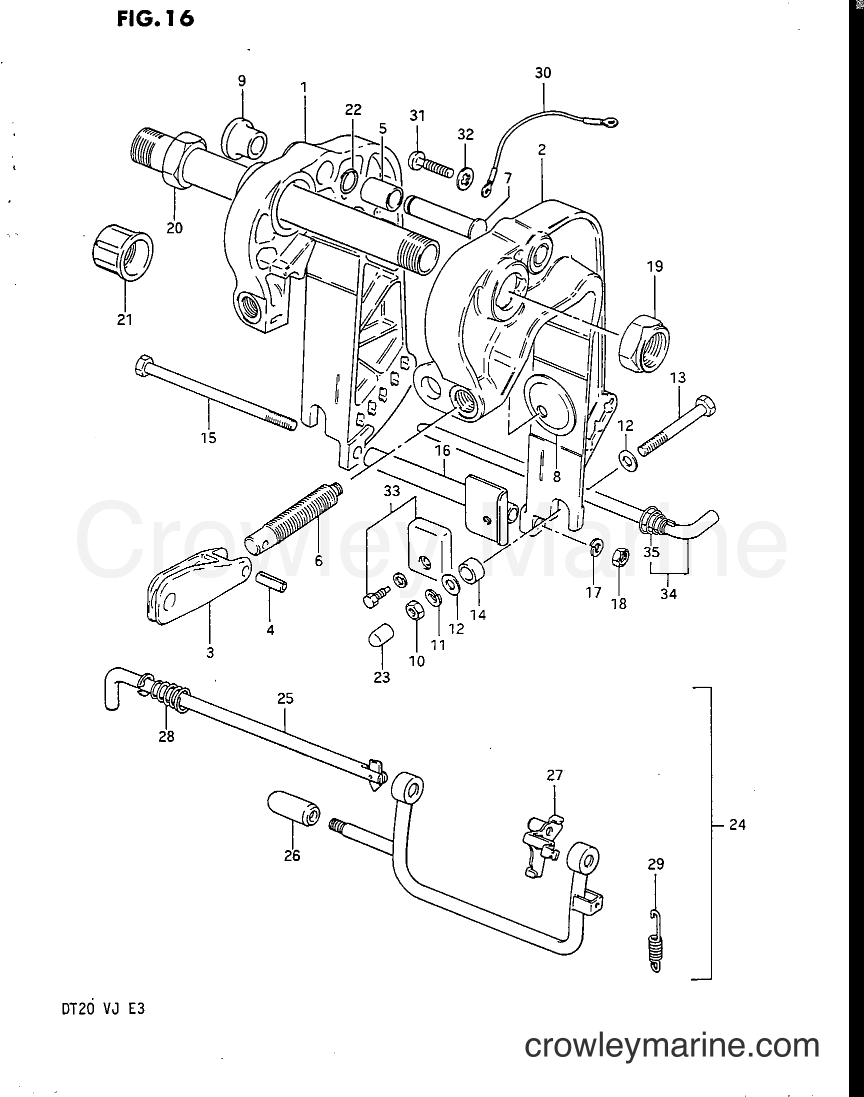 Suzuki Marine DT20 - CLAMP BRACKET