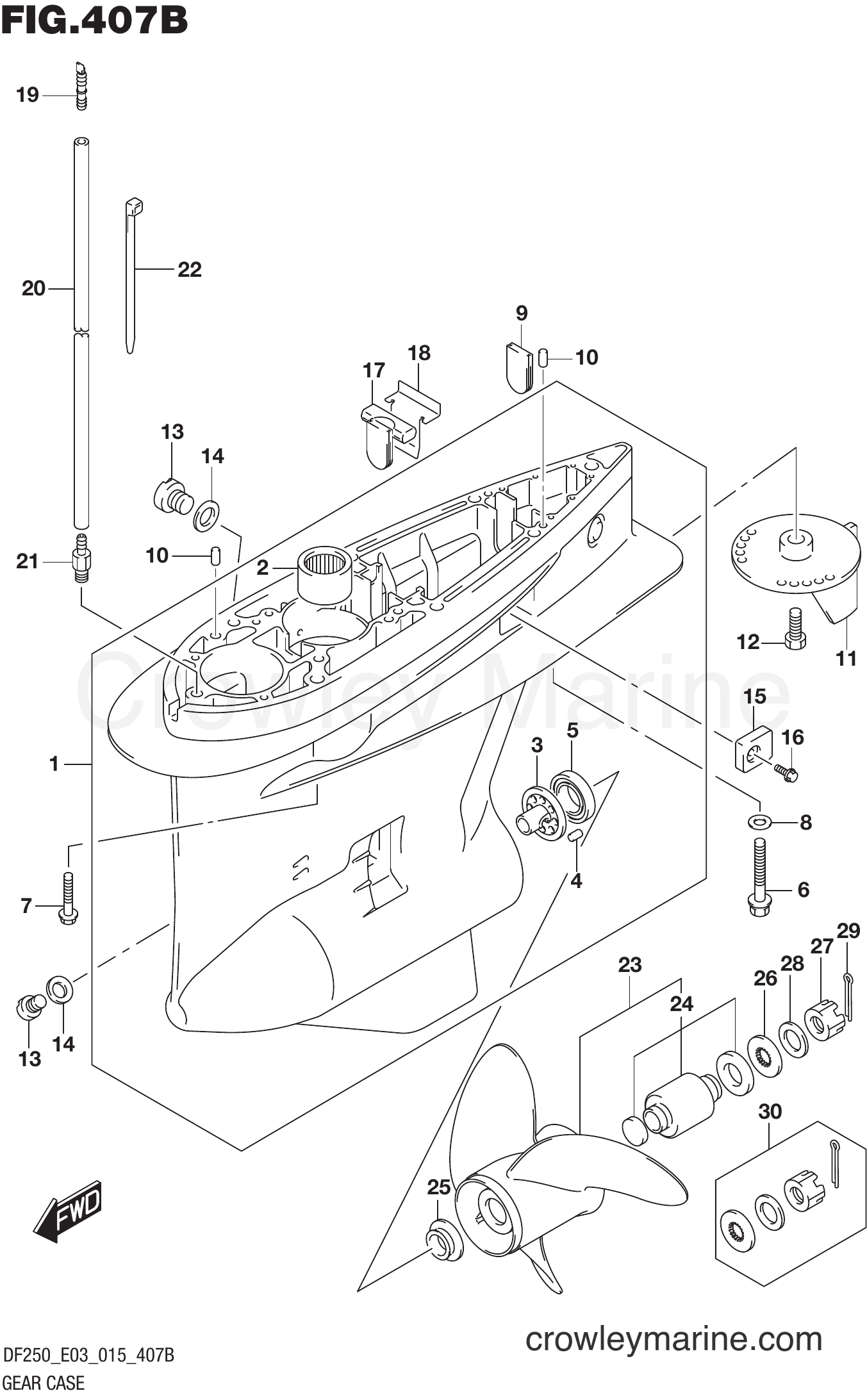 Suzuki Marine DF250ST 51001~ - GEAR CASE (DF200Z E03)
