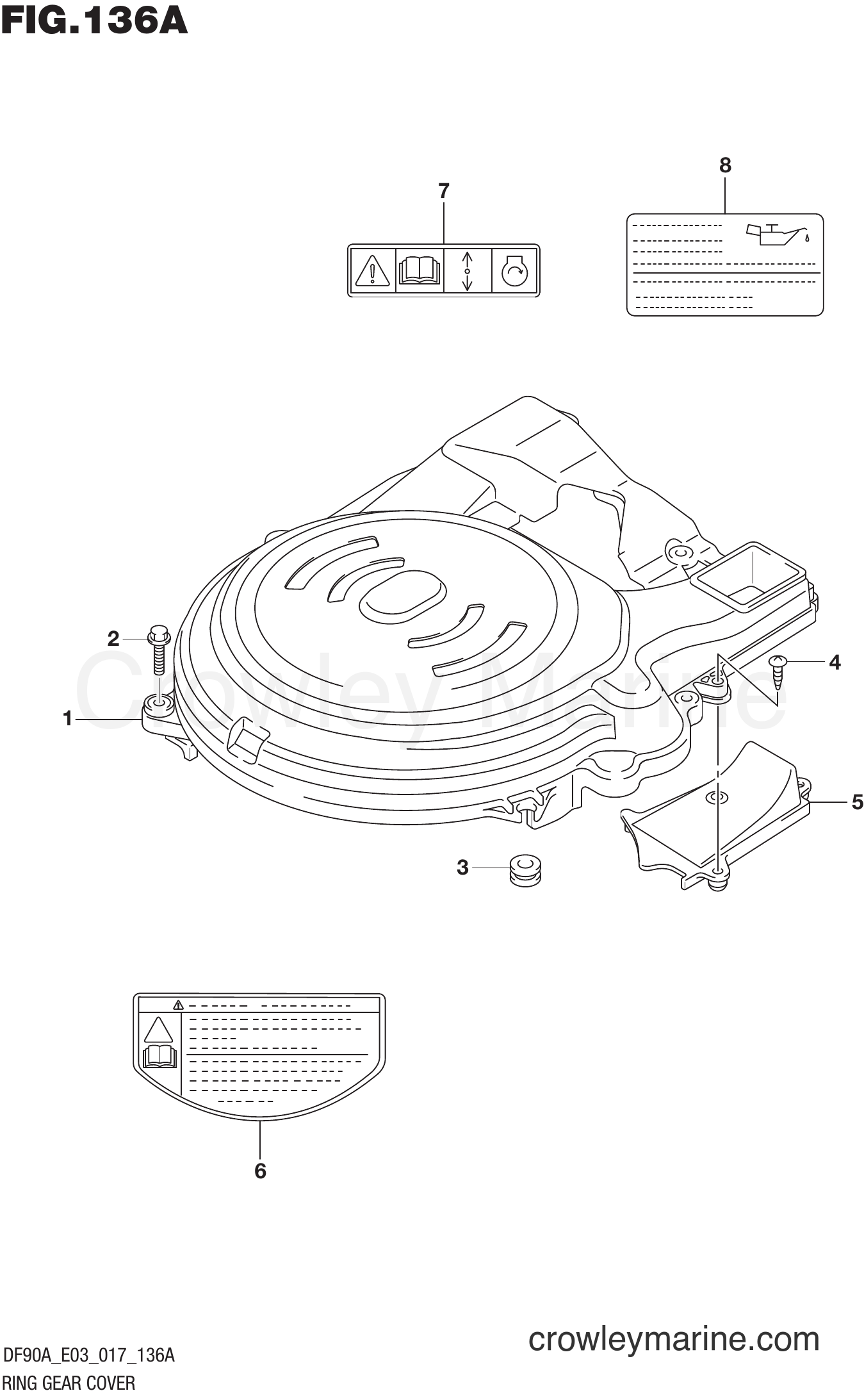 Suzuki Marine DF70A 710001~ - RING GEAR COVER