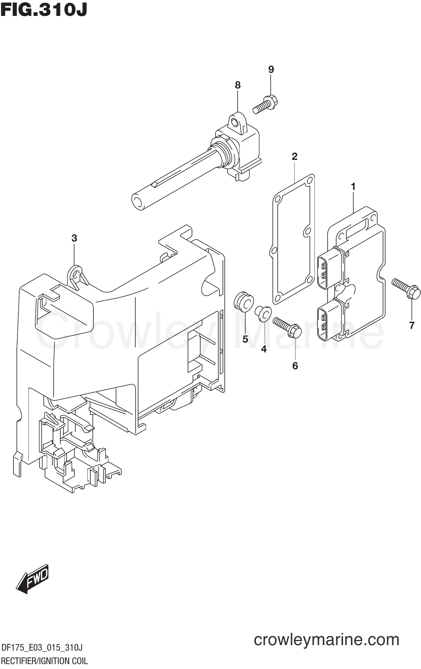 Suzuki Marine DF175 51001~ - RECTIFIER/IGNITION COIL (DF150ST E03)