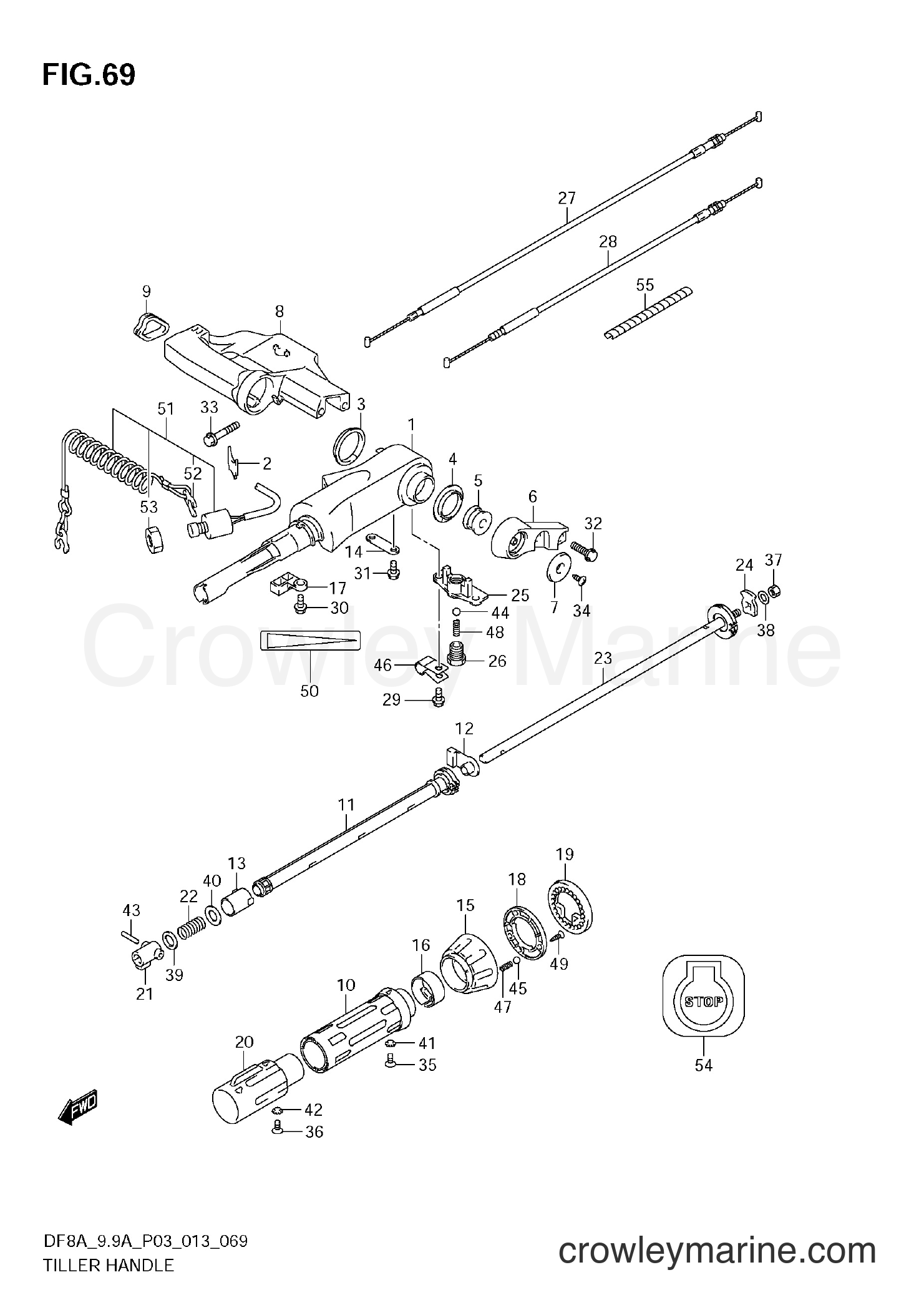 Suzuki Marine DF8A 310001~ - TILLER HANDLE (DF8A E03)