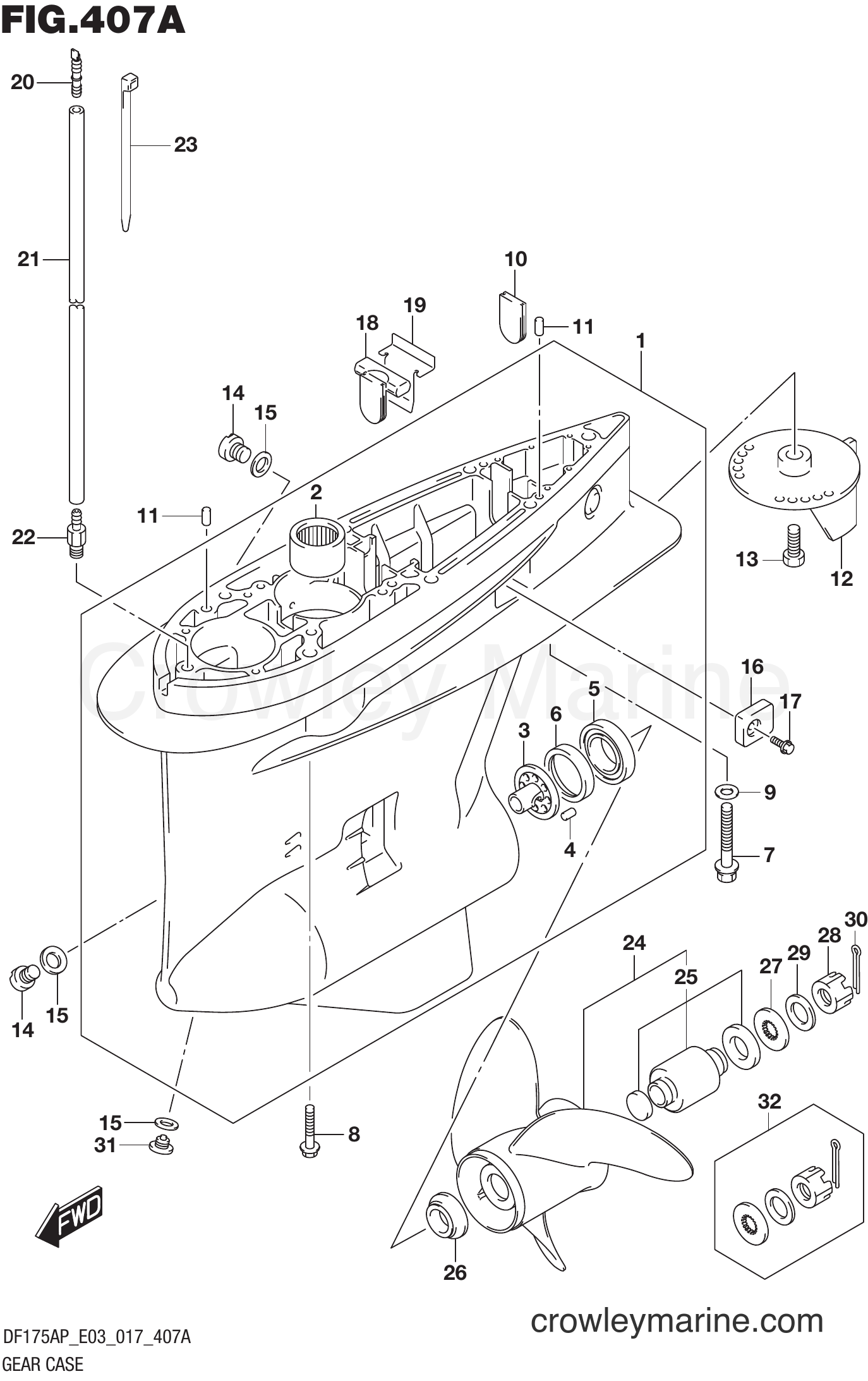 Suzuki Marine DF175AP 710001~ - GEAR CASE (DF150AP E03)