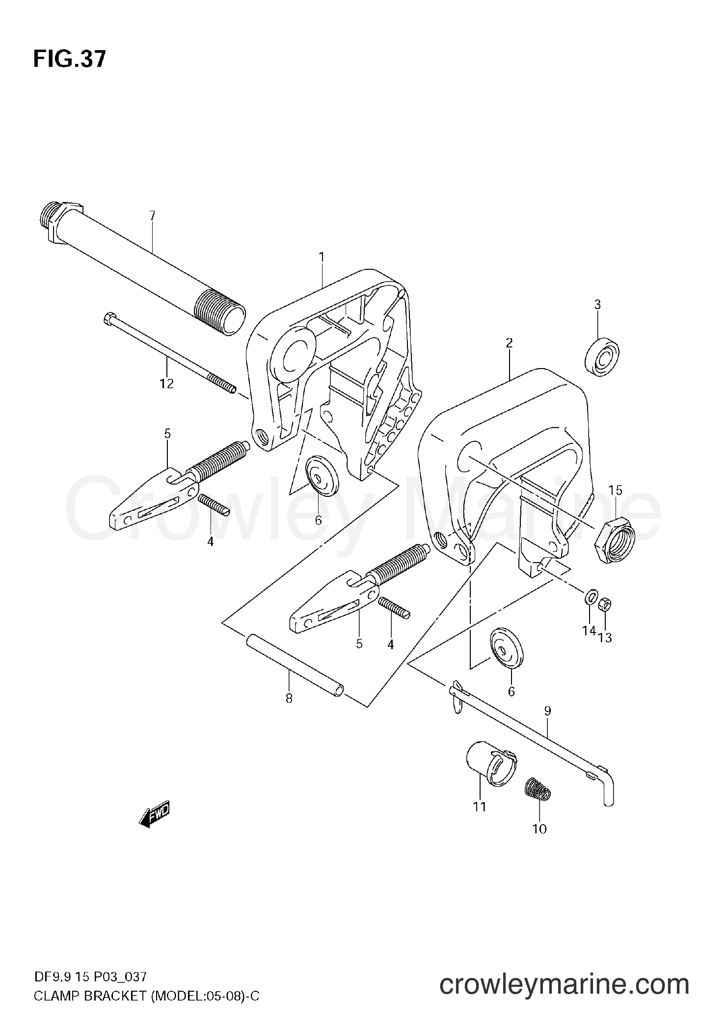 Suzuki Marine DF9.9 - CLAMP BRACKET (MODEL:05~)