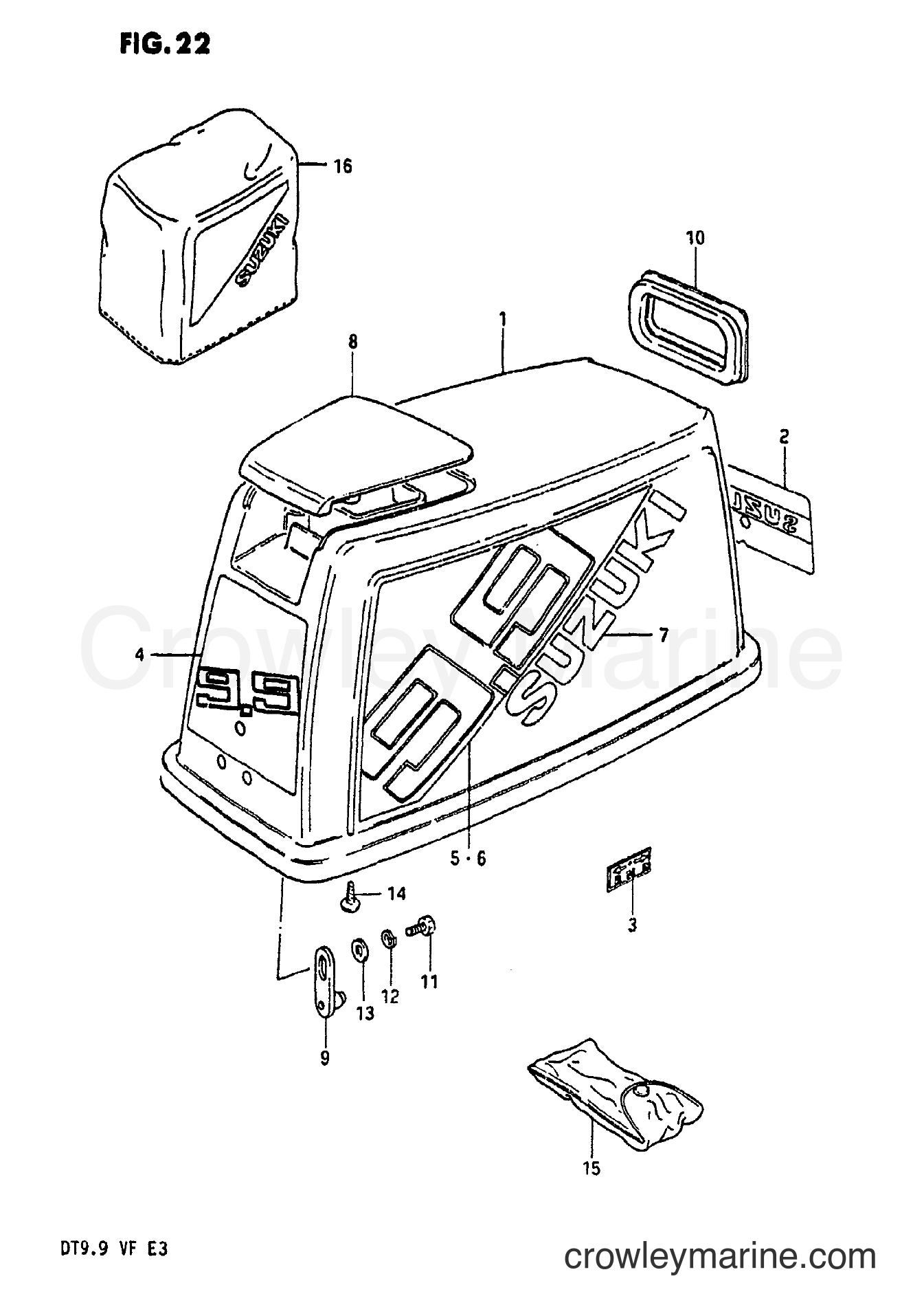 Suzuki Marine DT9.9 - ENGINE COVER
