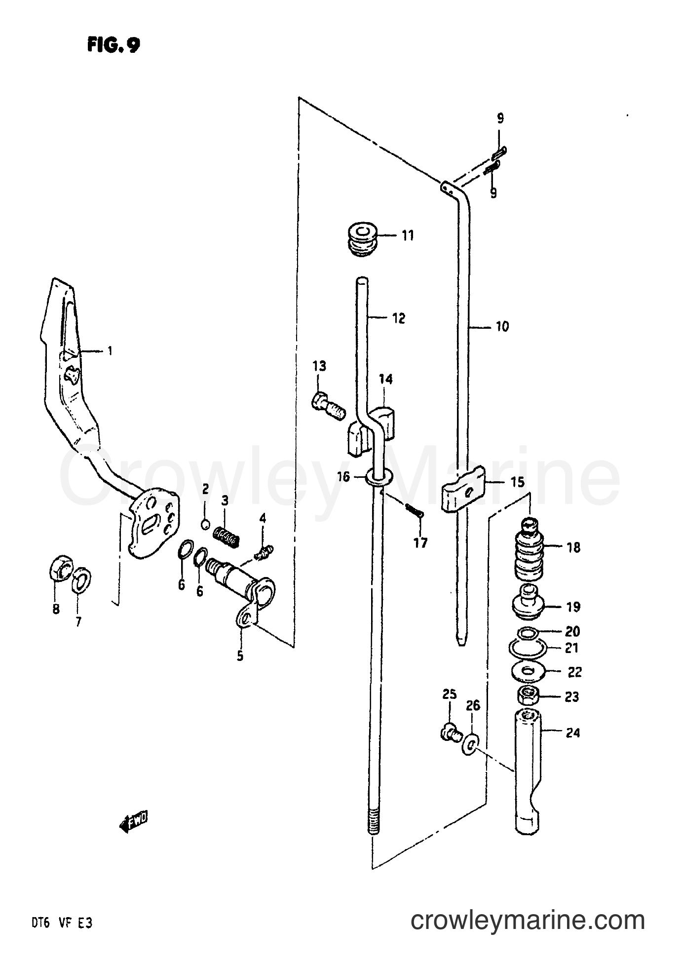 Suzuki Marine DT6 - CLUTCH LEVER
