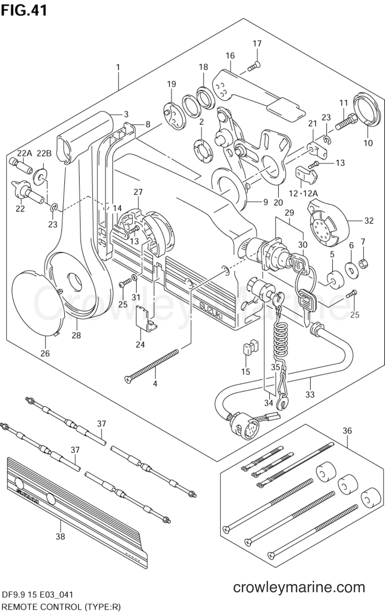 Suzuki Marine DF15 - REMOTE CONTROL (TYPE:R)