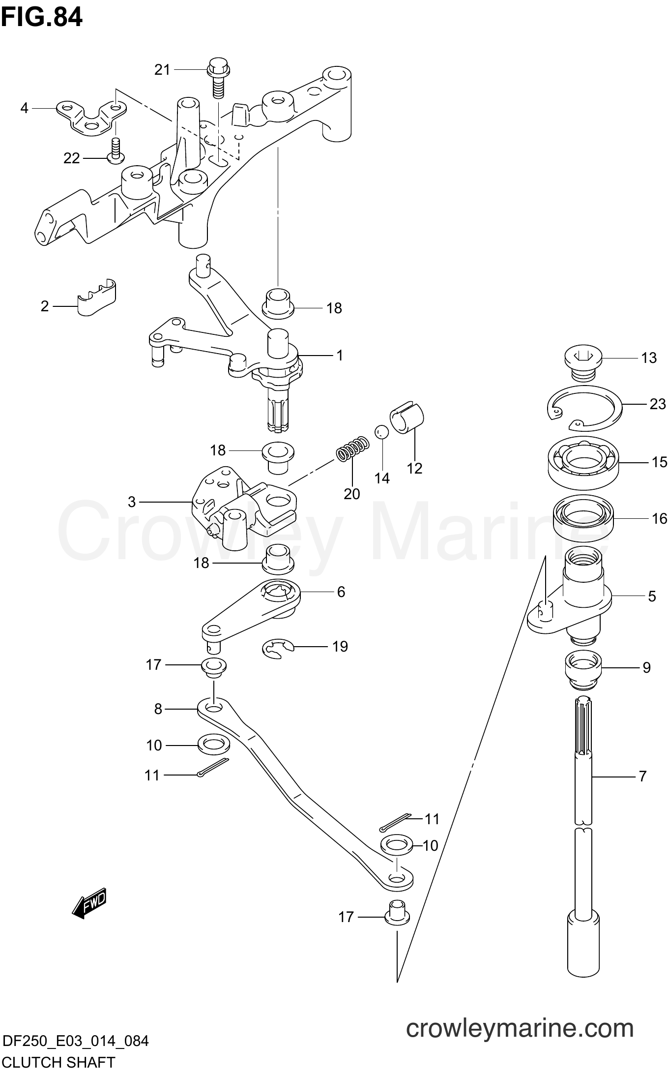 Suzuki Marine DF200 410001~ - CLUTCH SHAFT (DF200T E03)
