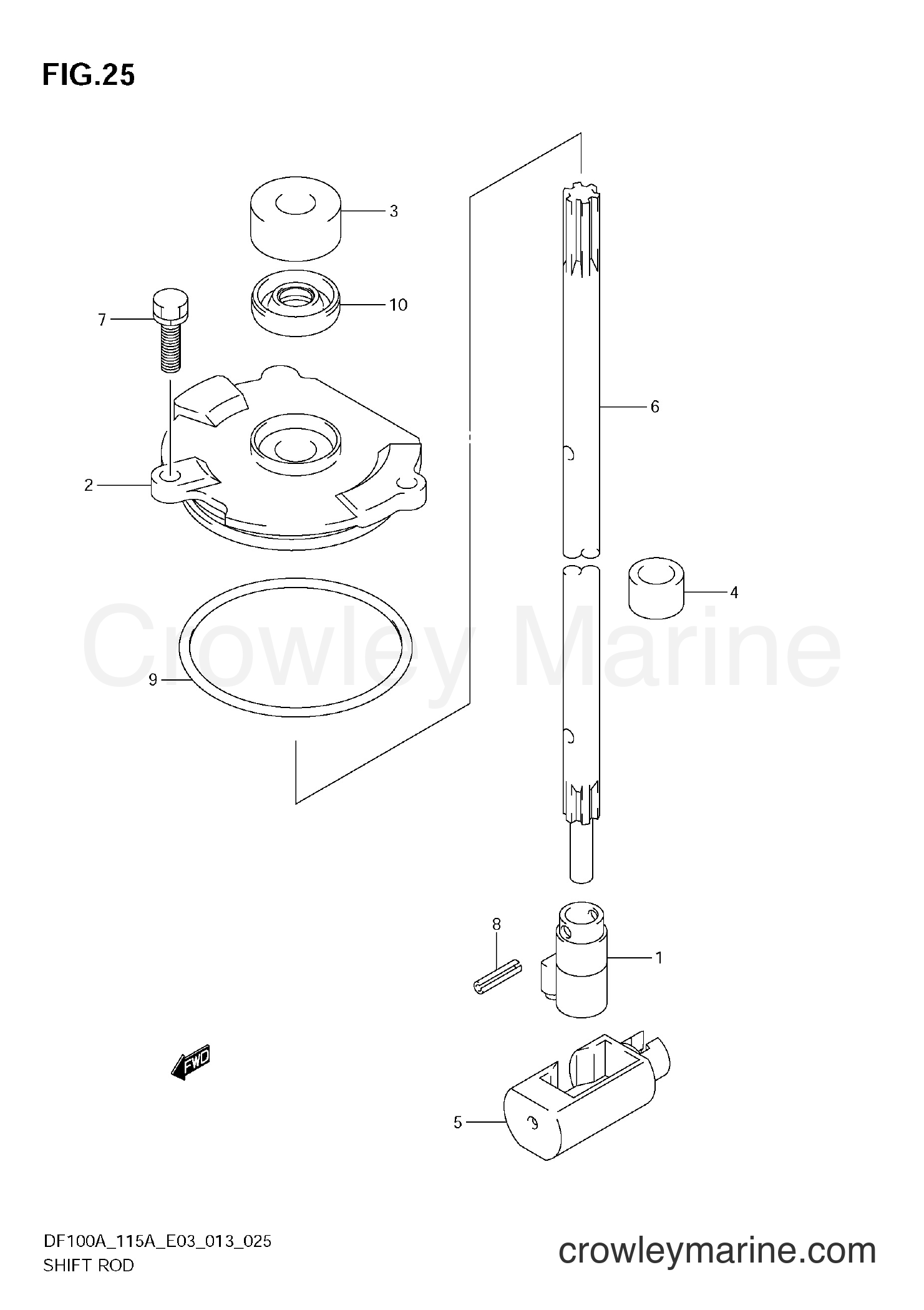 Suzuki Marine DF100A 310001~ - SHIFT ROD (DF115AT E03)