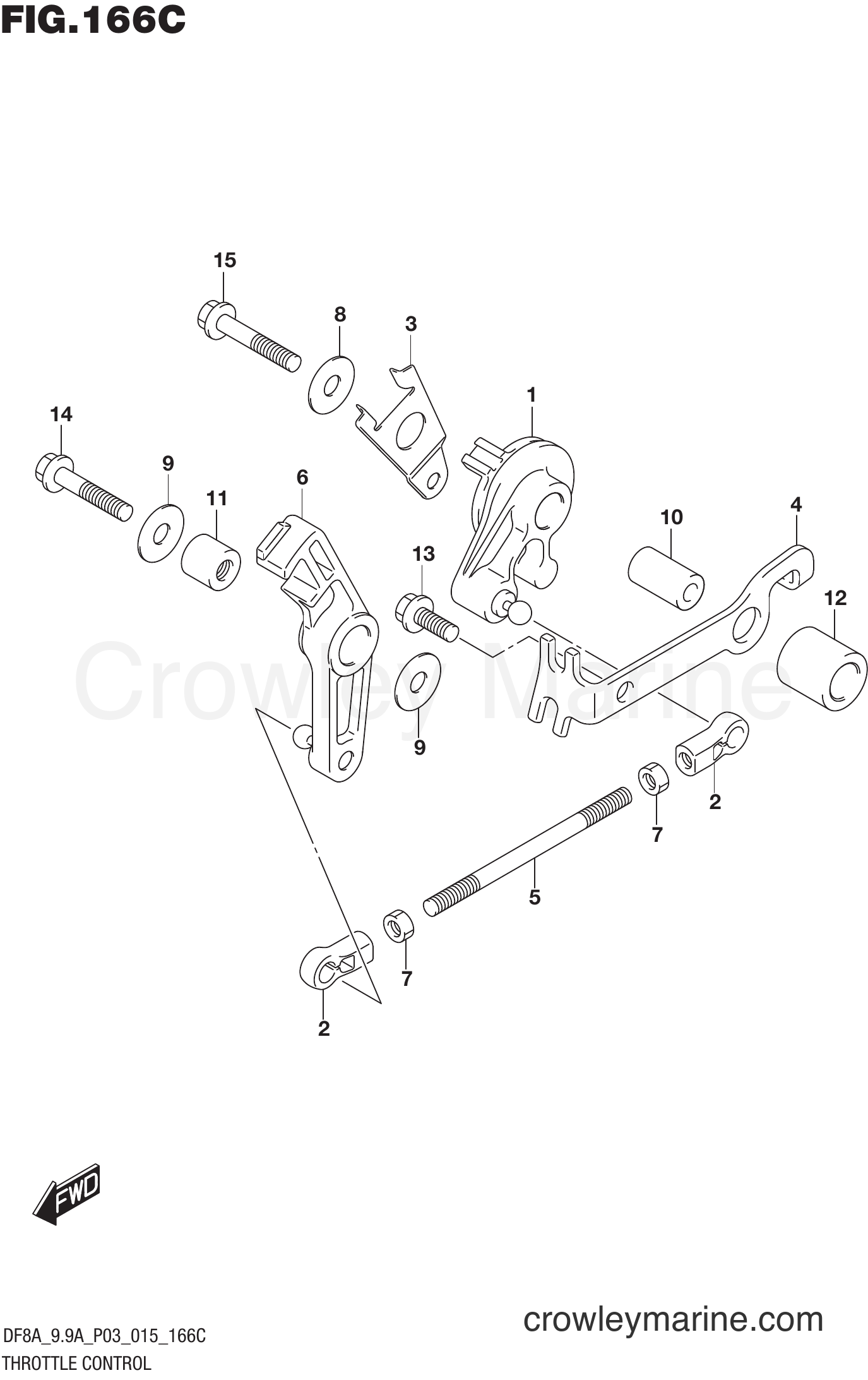 Suzuki Marine DF8A 510001~ - THROTTLE CONTROL (DF9.9A P03)