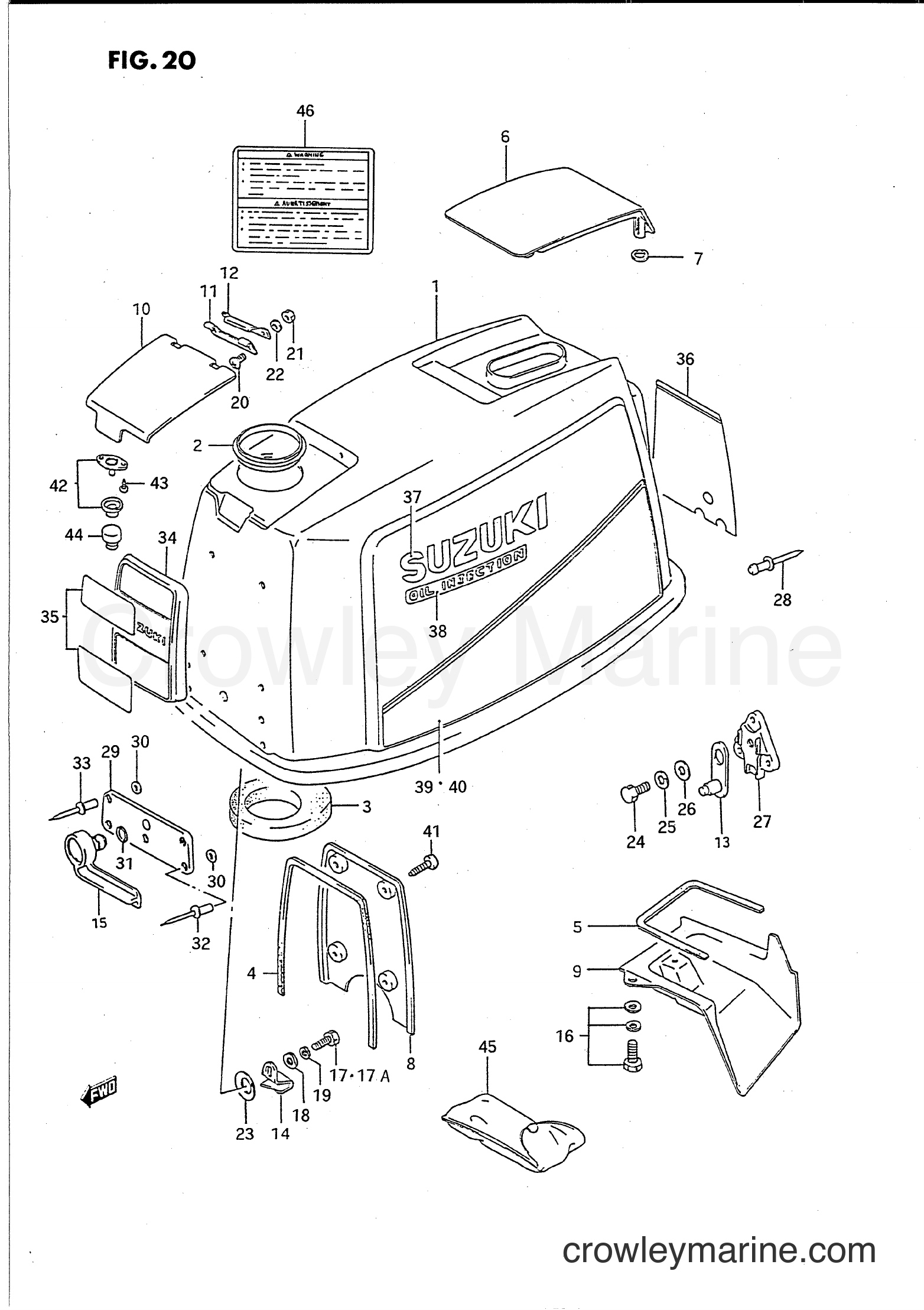 Suzuki Marine PU55 - ENGINE COVER