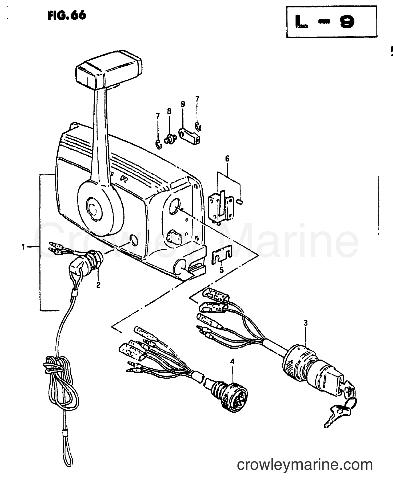 REMOTE CONTROL 2 (DT50, DT65) - 1977 Two-Stroke Outboard 50 DT50