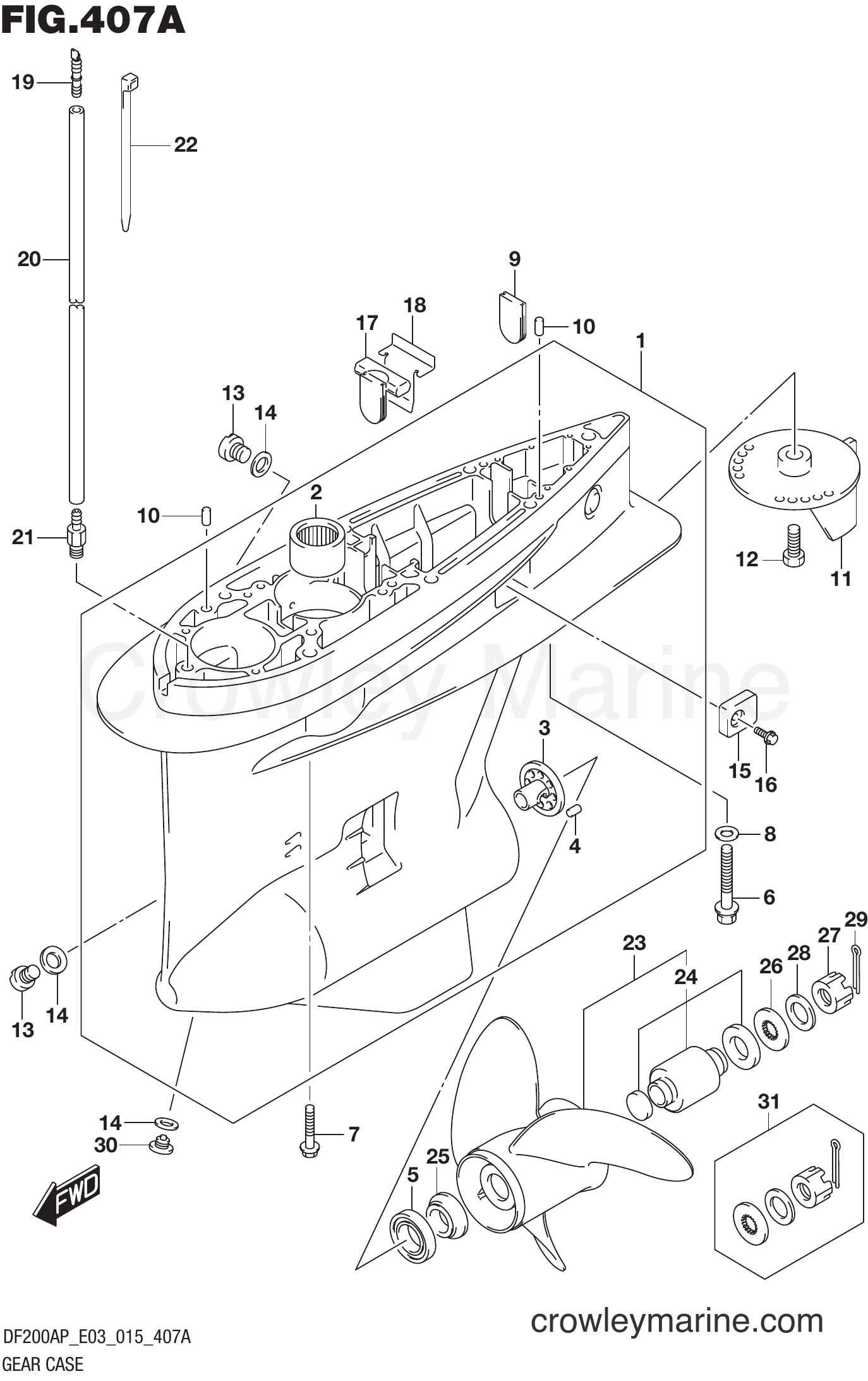 Suzuki Marine DF200AP 510001~ - GEAR CASE
