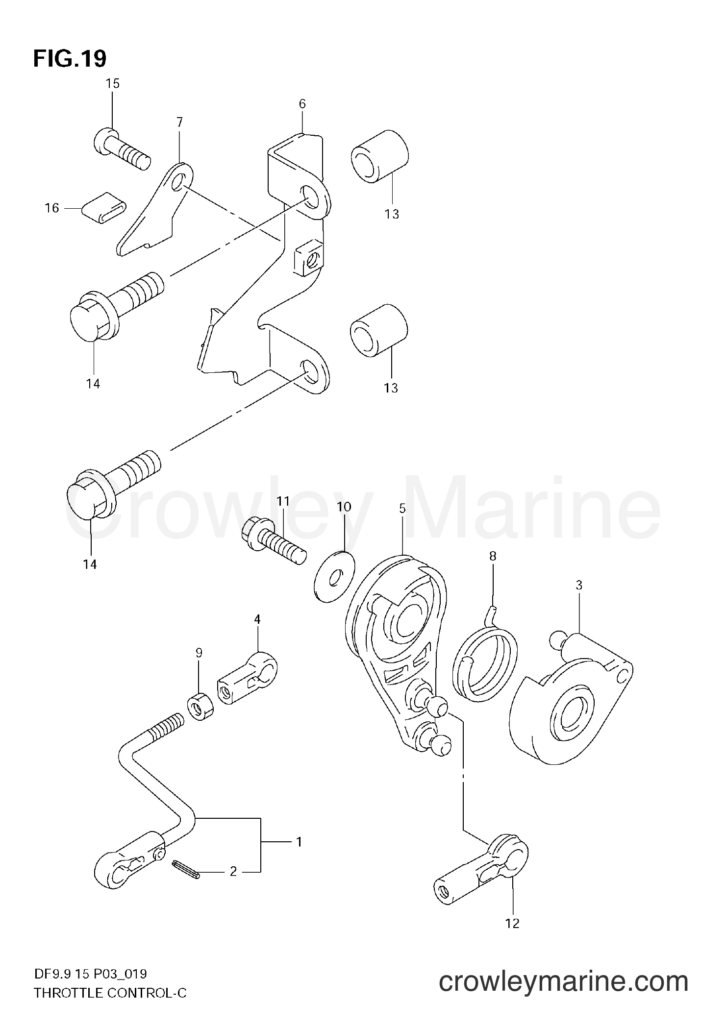Suzuki Marine DF15 - THROTTLE CONTROL