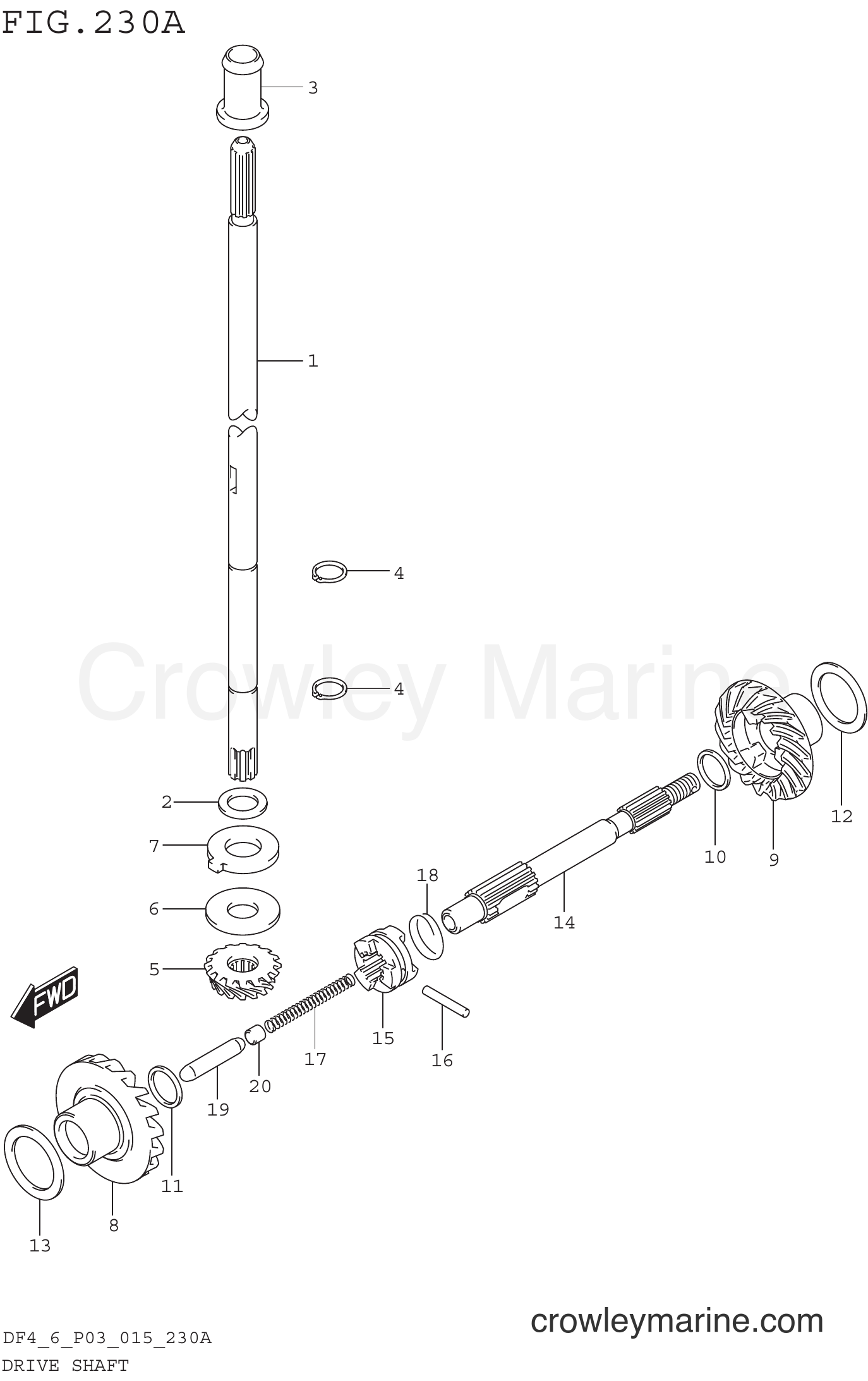 Suzuki Marine DF6 510001~ - DRIVE SHAFT