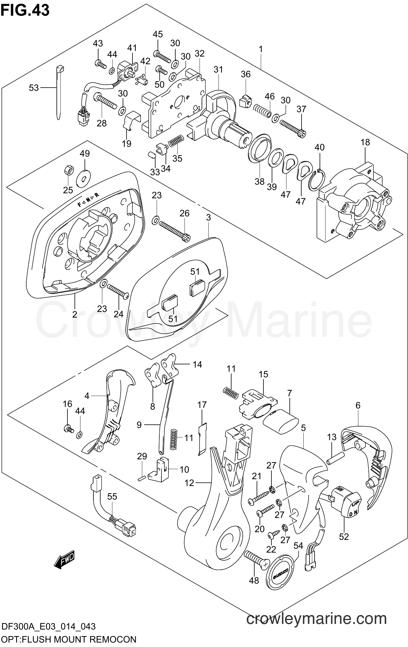 Suzuki Marine DF300AP 410001~ - OPT:FLUSH MOUNT REMOCON