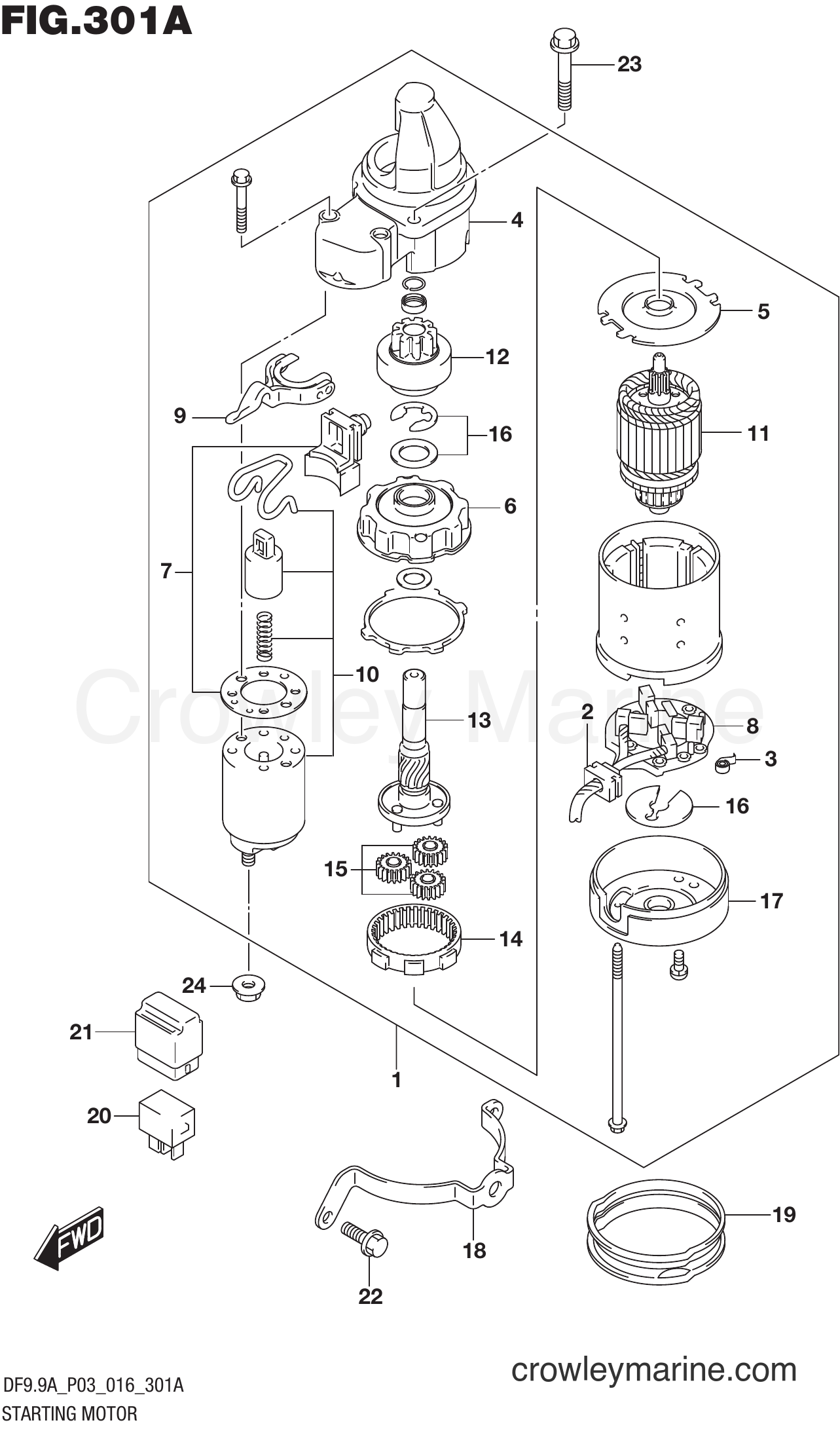 Suzuki Marine DF8AR 610001~ - STARTING MOTOR