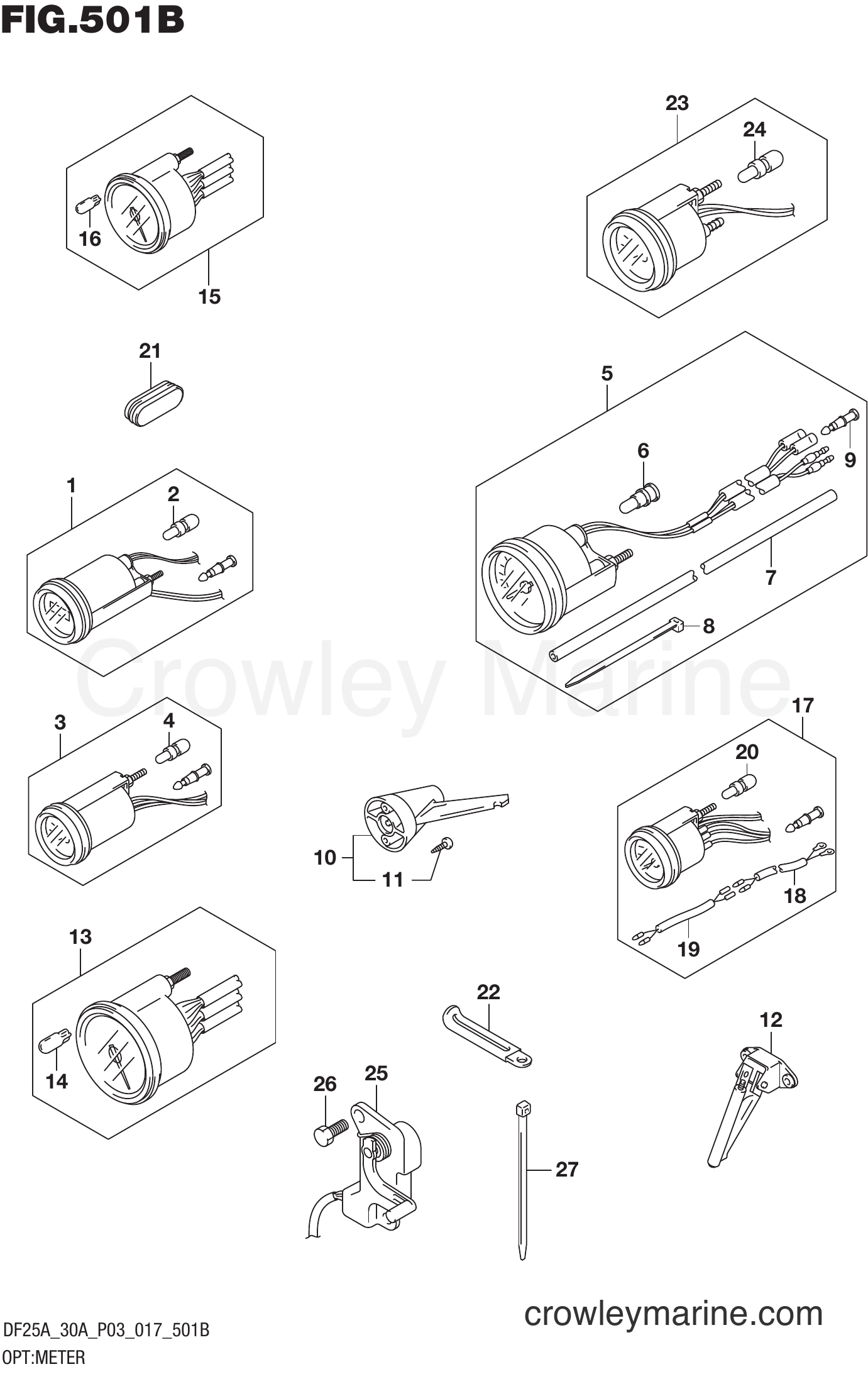 Suzuki Marine DF25A 710001~ - OPT:METER (DF25AT P03)