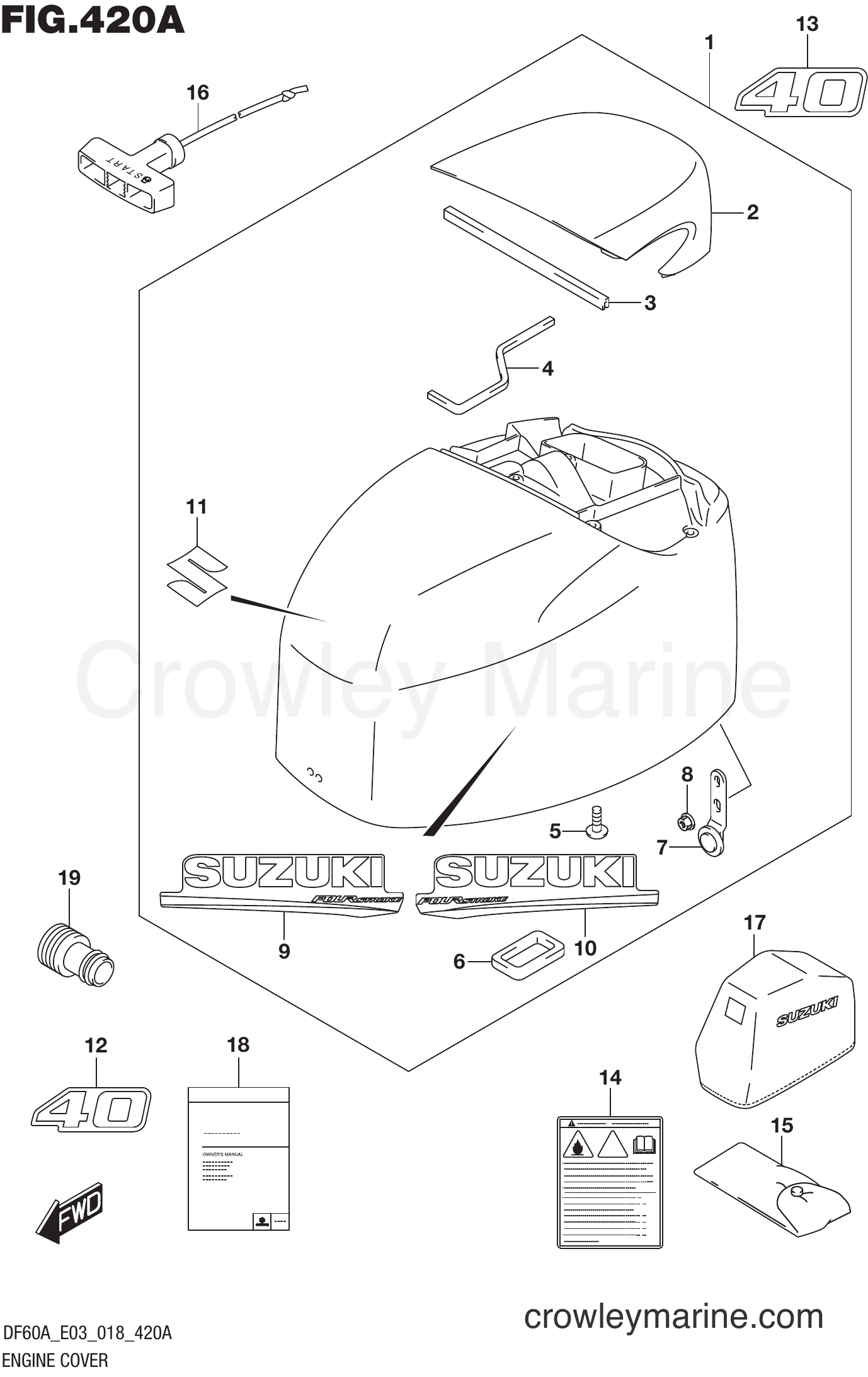 Suzuki Marine DF60A 810001~ - ENGINE COVER (DF40A)