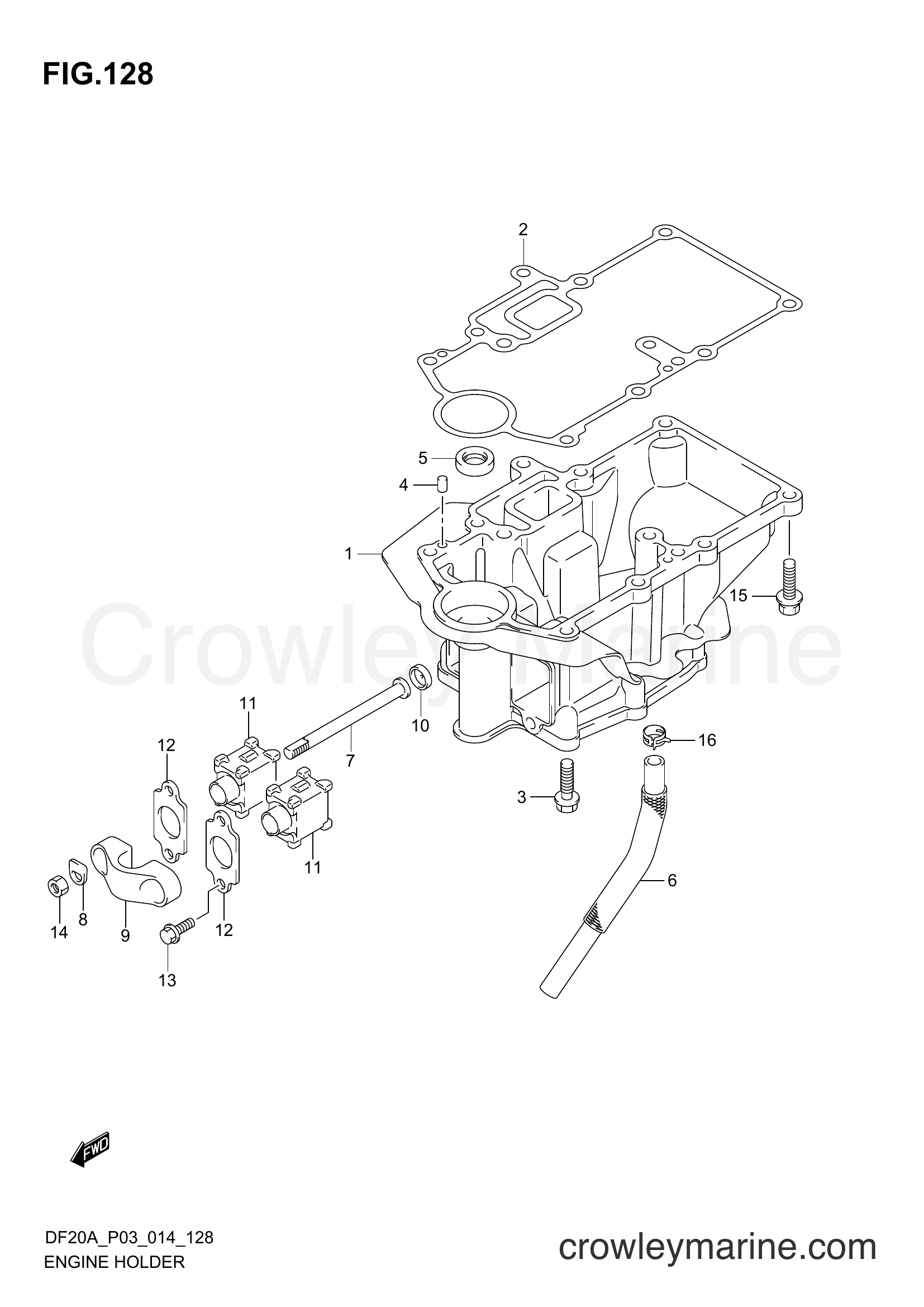 Suzuki Marine DF9.9B 02002F-410001~ - ENGINE HOLDER