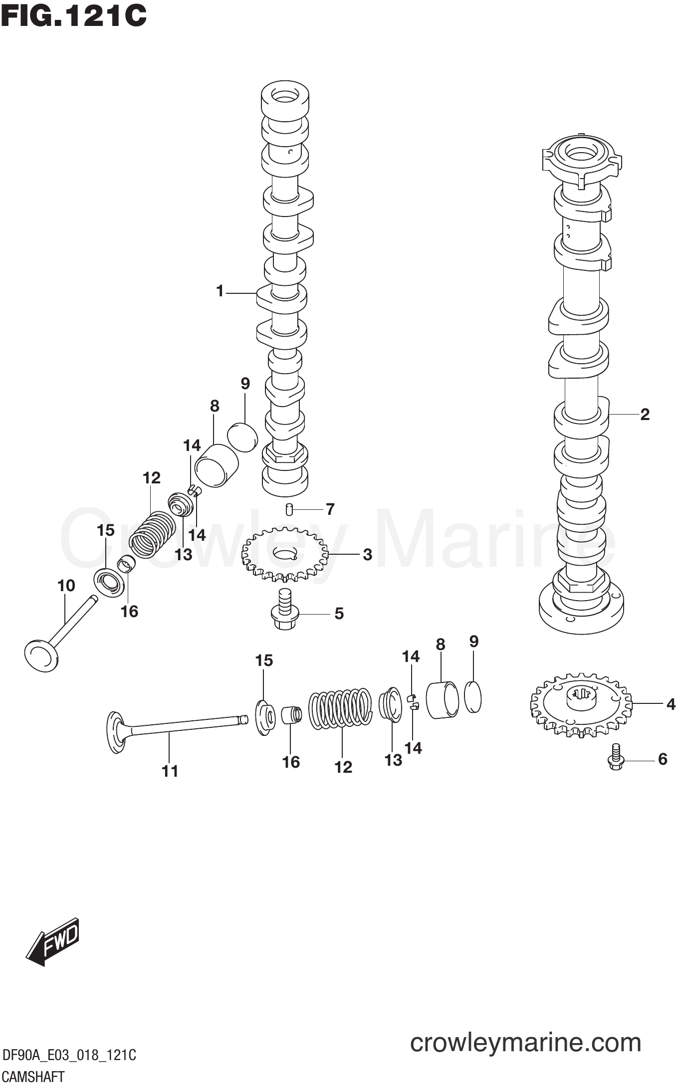 Suzuki Marine DF70A 810001~ - CAMSHAFT (DF90A)