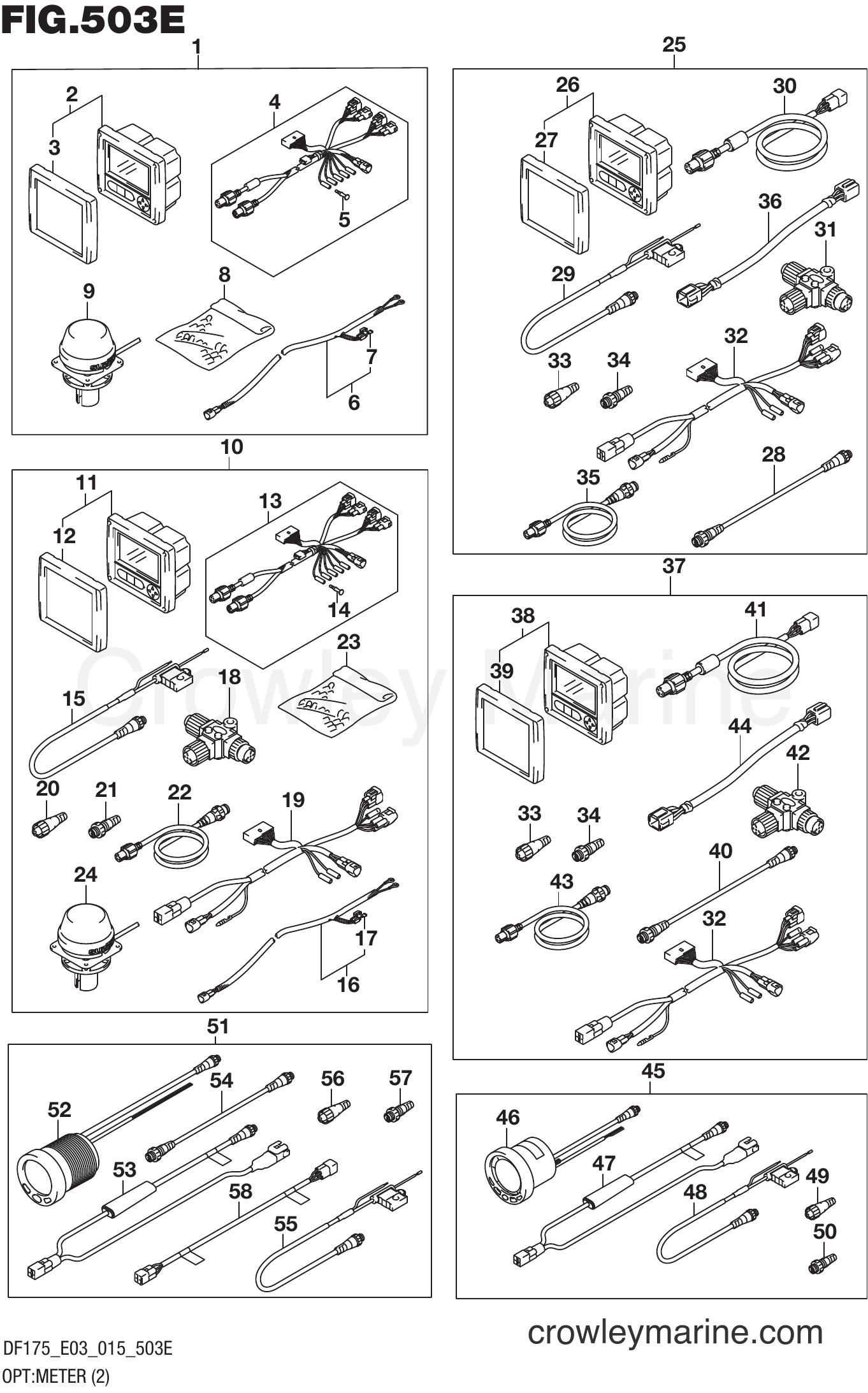 Suzuki Marine DF150 51001~ - OPT:METER (2) (DF175T E03)
