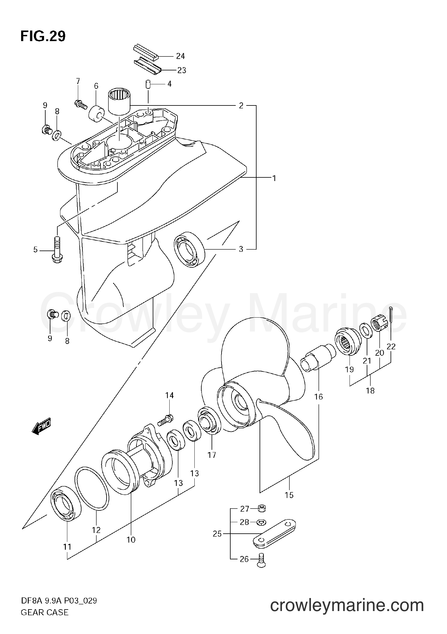 Suzuki Marine DF9.9A - GEAR CASE