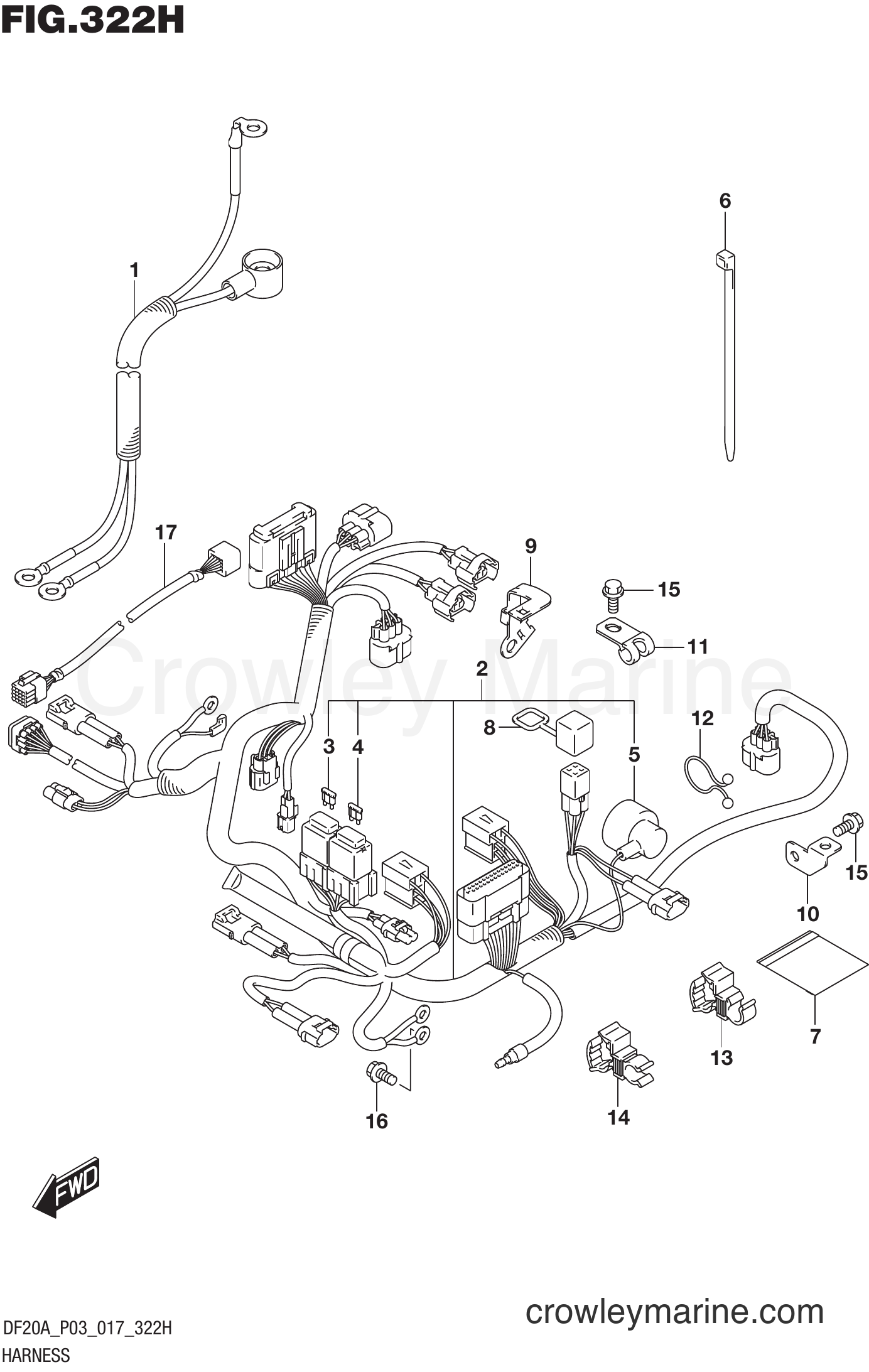 Suzuki Marine DF20AR 710001~ - HARNESS (DF20AR P03)