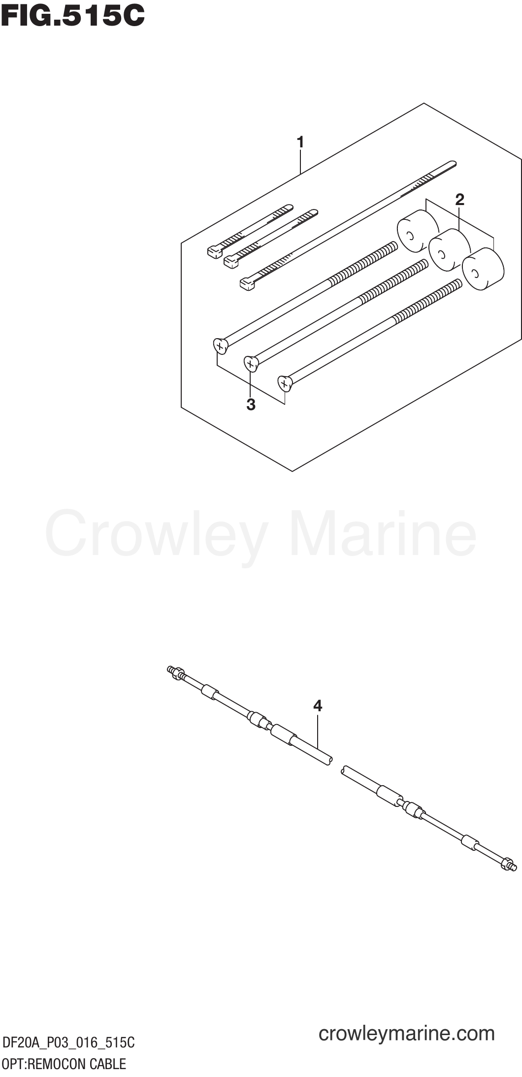 Suzuki Marine DF15A 610001~ - OPT:REMOCON CABLE (DF9.9BT P03)