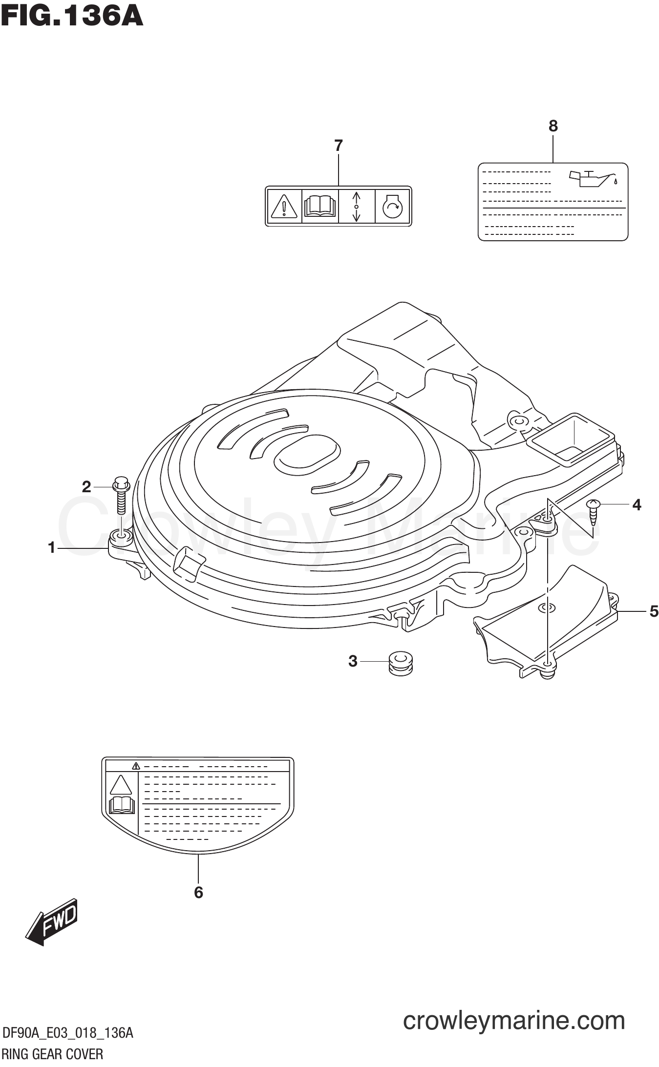 Suzuki Marine DF70A 810001~ - RING GEAR COVER