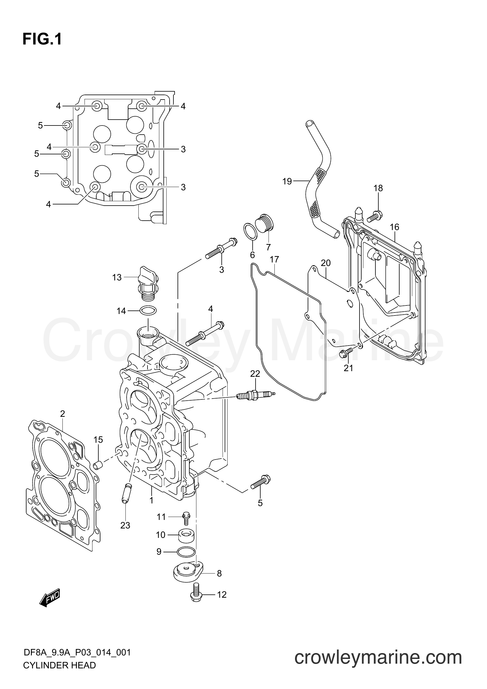 Suzuki Marine DF9.9A 410001~ - CYLINDER HEAD