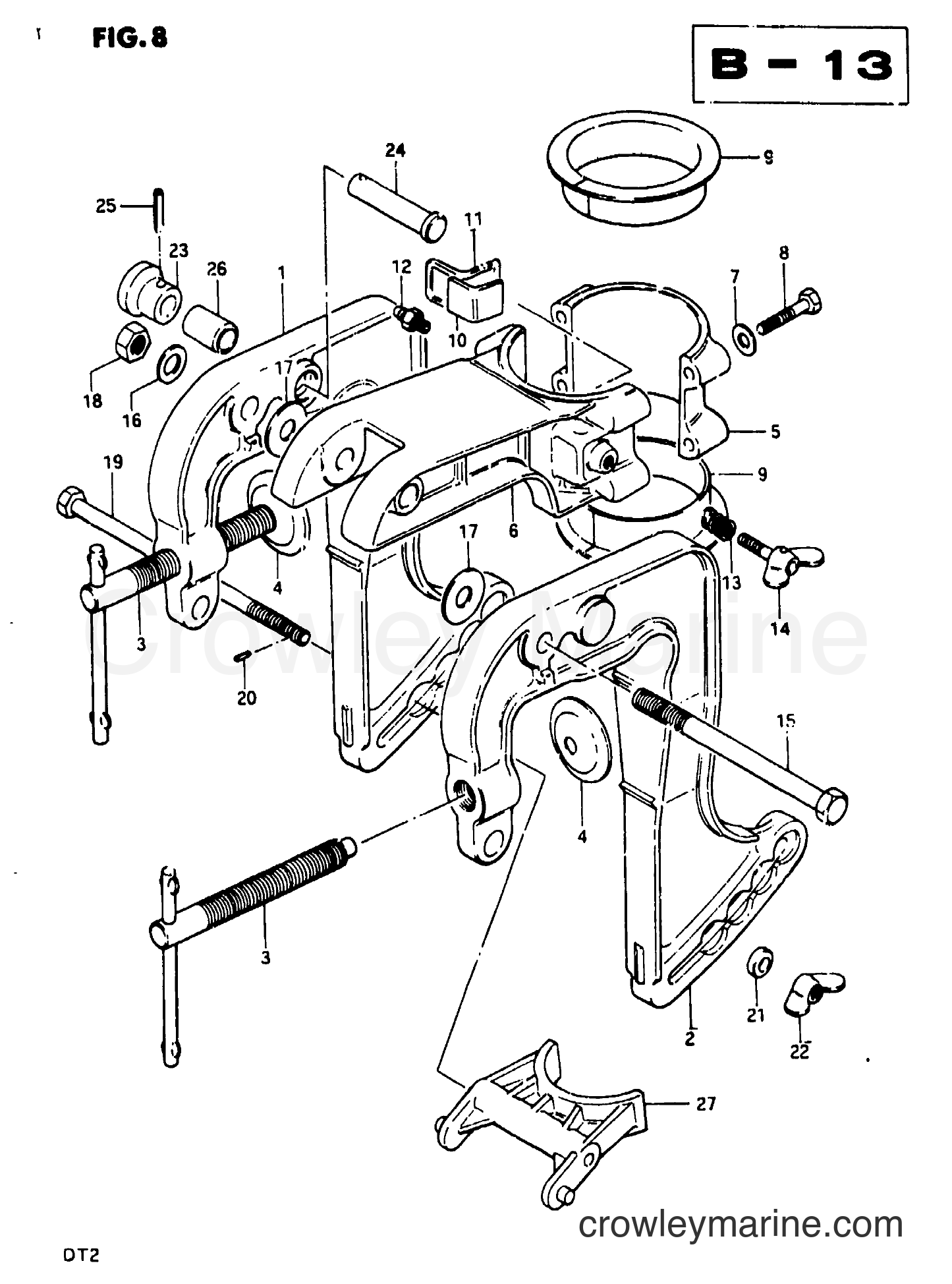 Suzuki Marine DT2 - CLAMP BRACKET / SWIVEL BRACKET 2