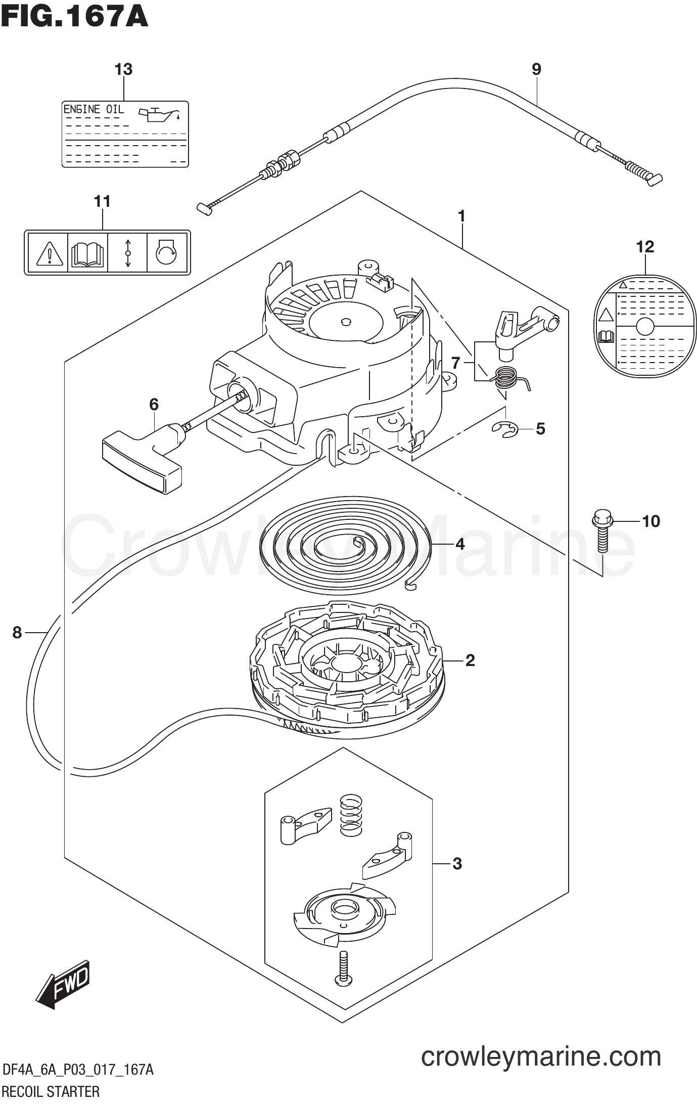 Suzuki Marine DF4A 710001~ - RECOIL STARTER